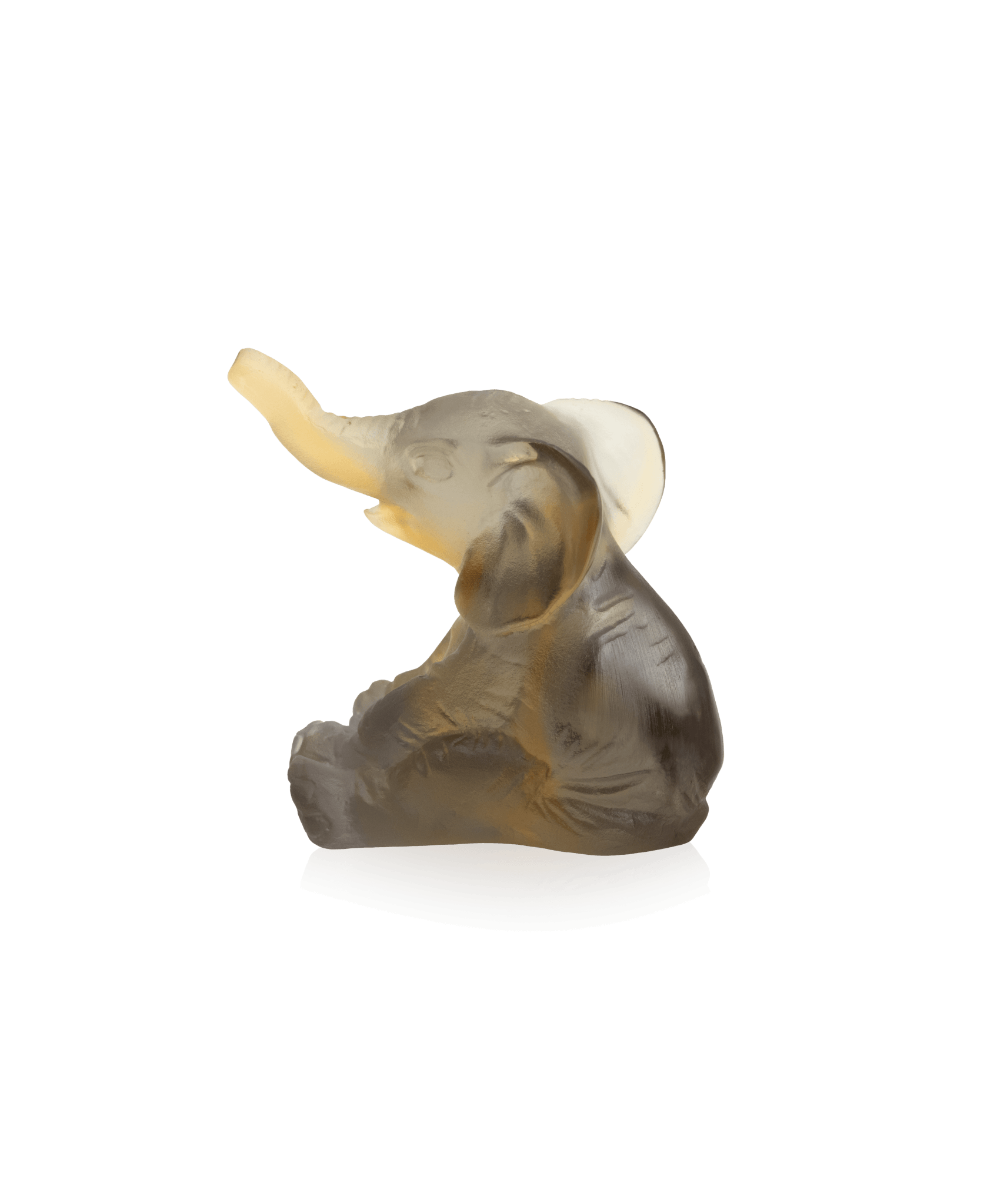 Daum Mini Elephant Sculpture β Amber grey