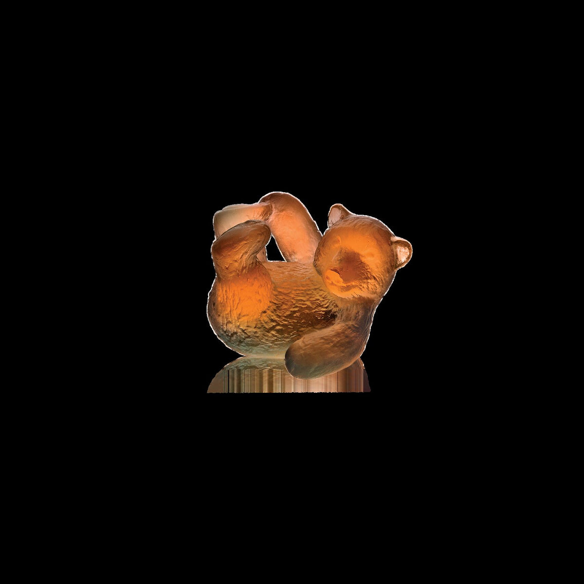Daum Mini Teddy Amber Sculpture
