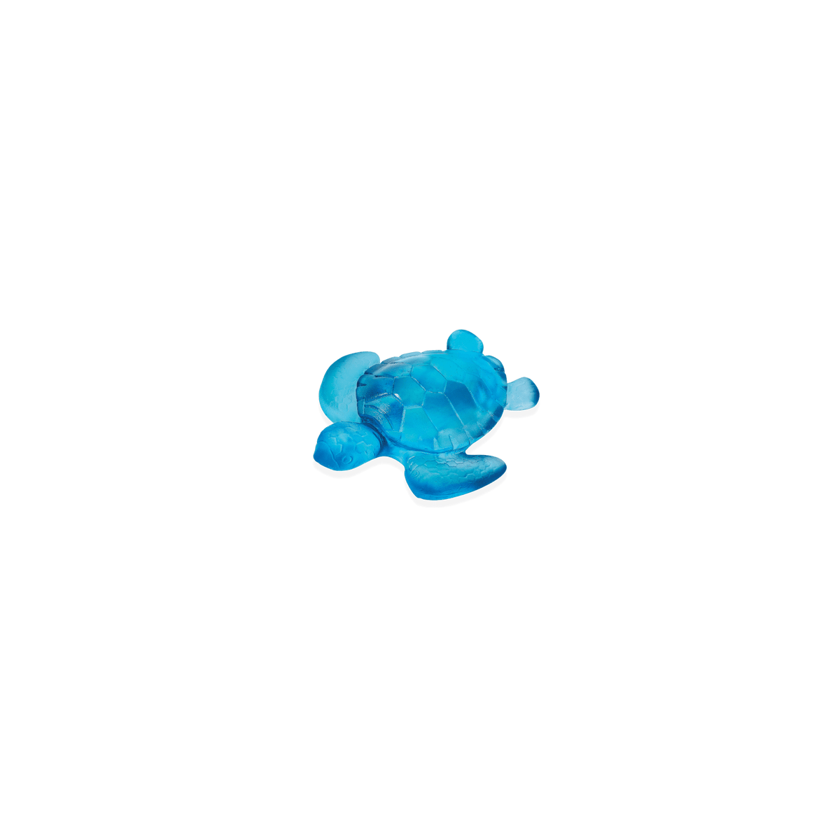 Daum Mini Turtle Sculpture — Blue