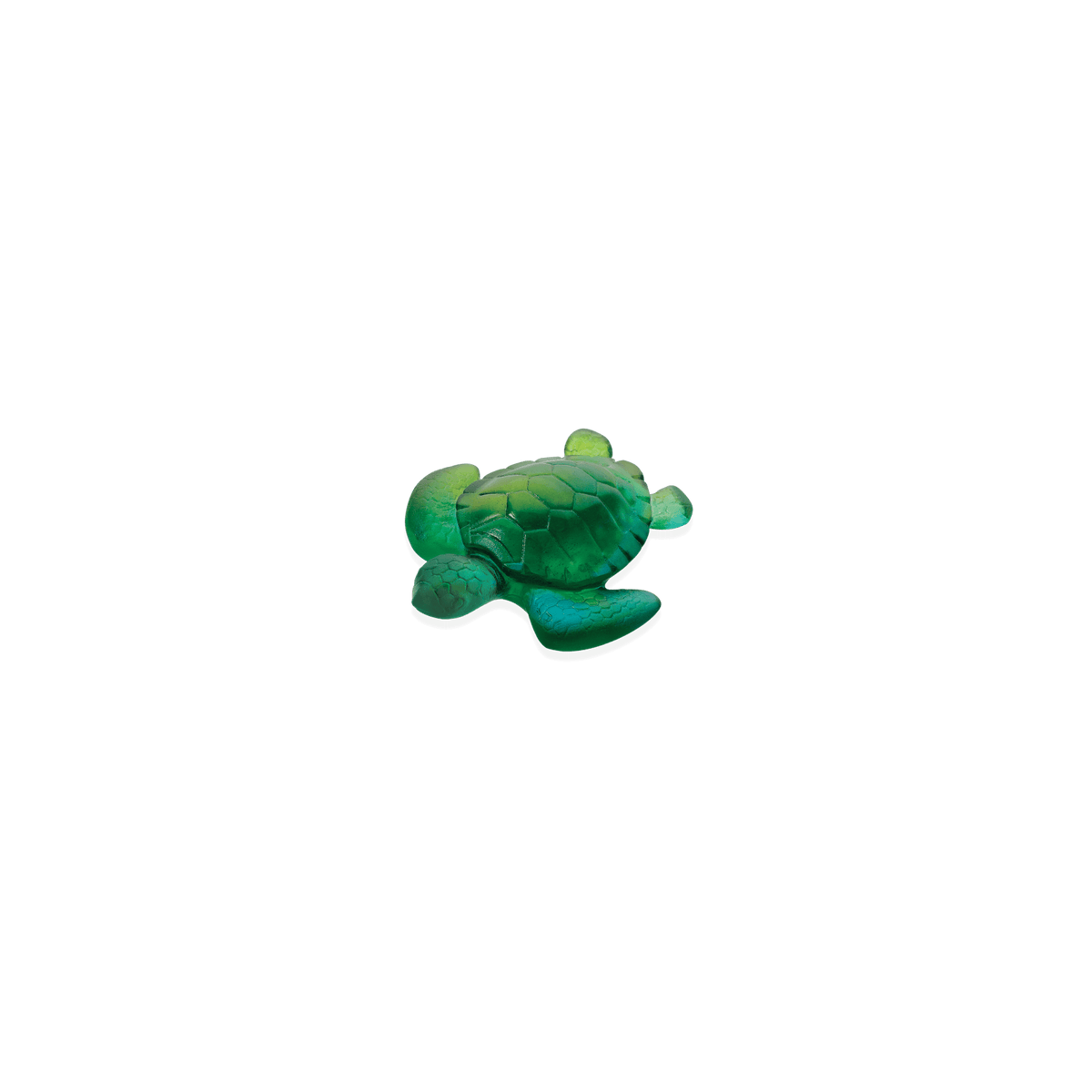 Daum Mini Turtle Sculpture — Turquoise