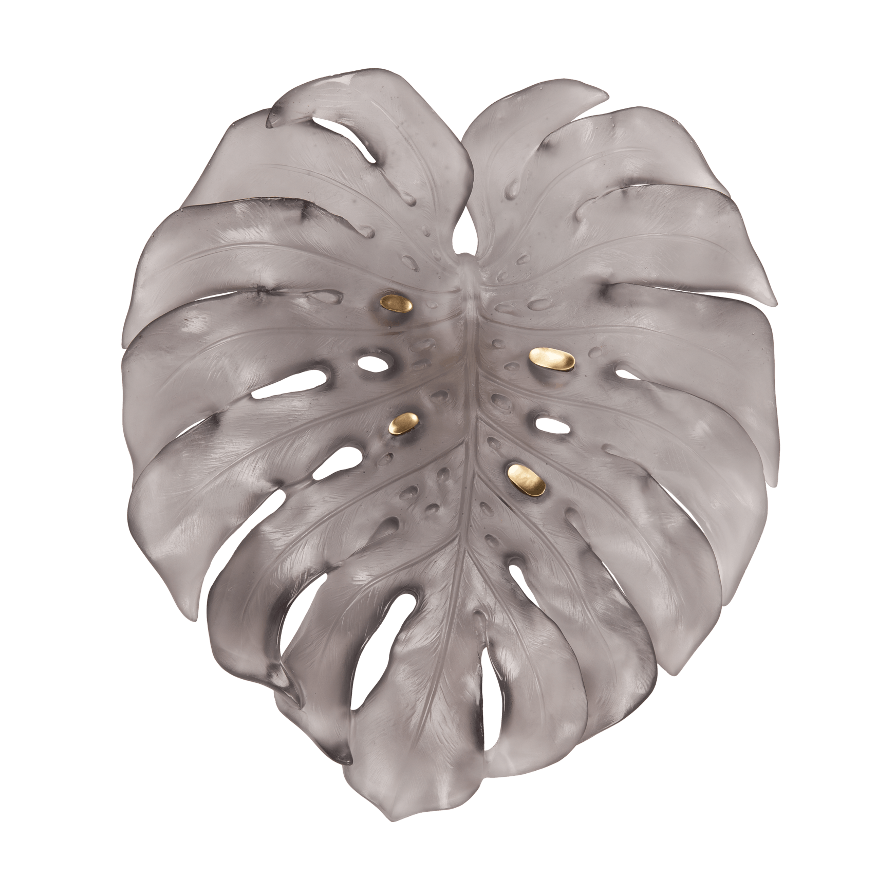 Daum Monstera Large Wall Leaf By Emilio Robba Wall Sculpture — Grey
