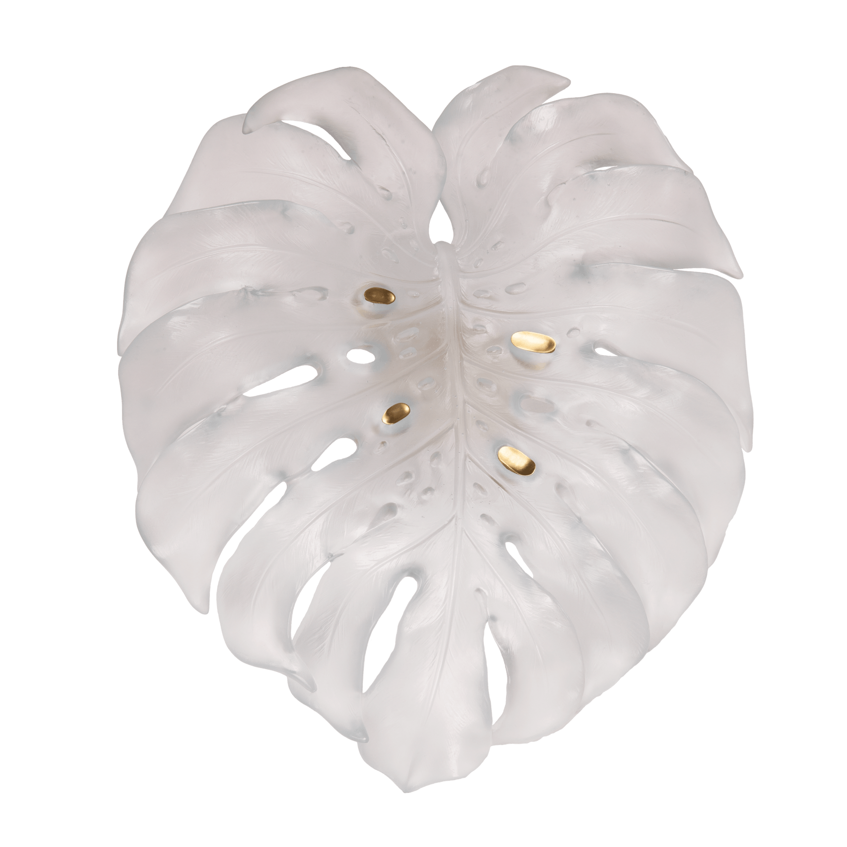 Daum Monstera Large Wall Leaf By Emilio Robba Wall Sculpture — White