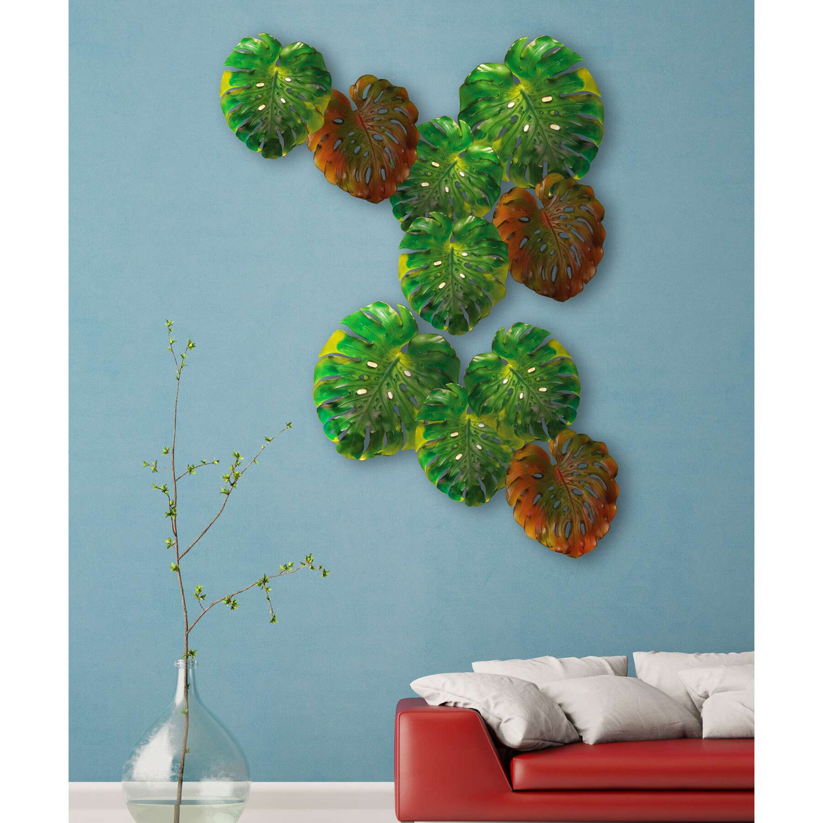 Daum Monstera Small Wall Leaf By Emilio Robba Wall Sculpture β Short fixing Green, alternate view