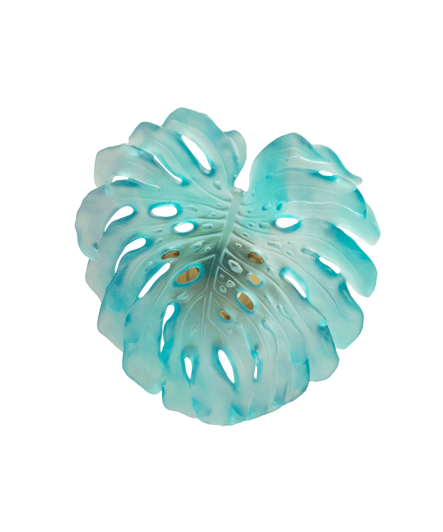 Daum Monstera Small Wall Leaf By Emilio Robba Wall Sculpture β size Turquoise