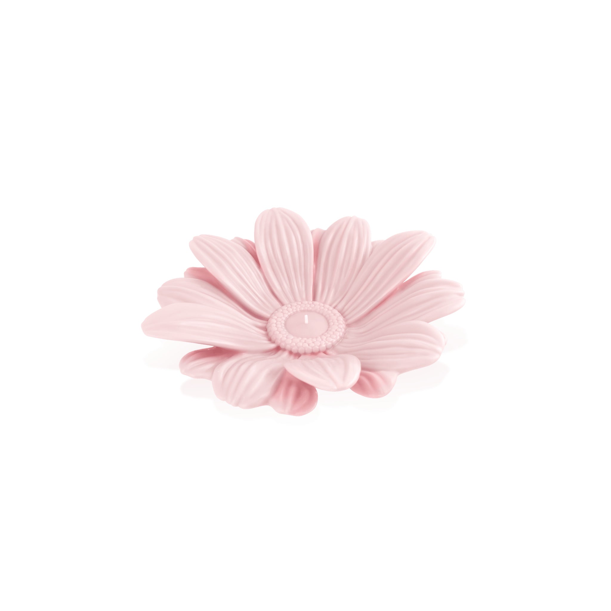 Daum Or D'Abeille Floral Sculpted Candle Candleholder — Pink