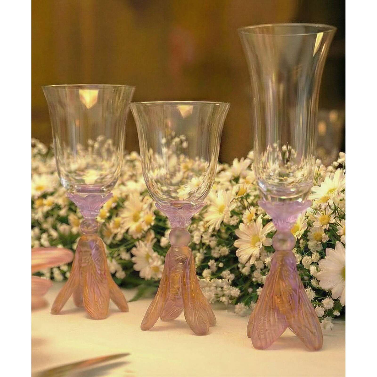 Daum Or D'Abeille Set of Champagne Flute – 2 champagne flutes, alternate view