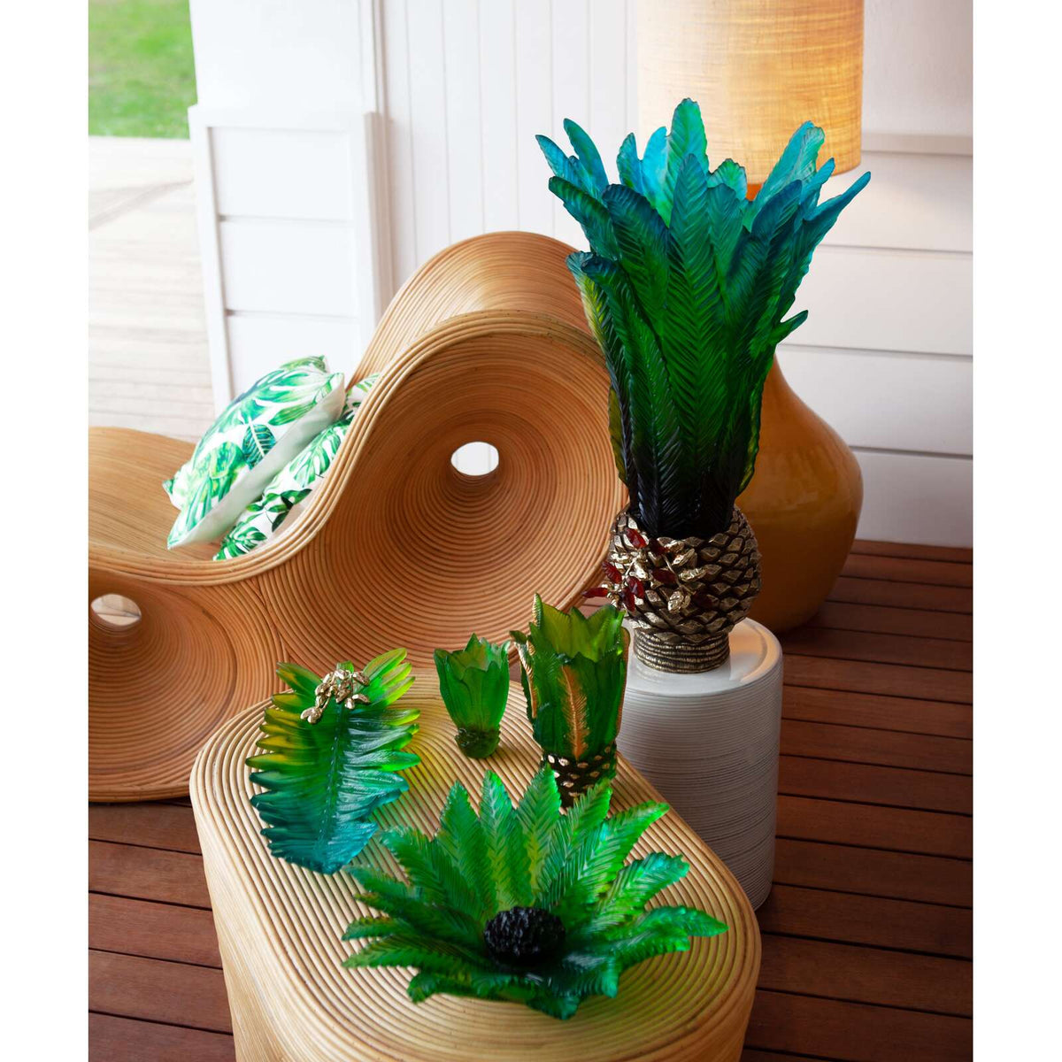 Daum Palm Beach Large Centerpiece By Emilio Robba 375ex Sculpture, lifestyle view