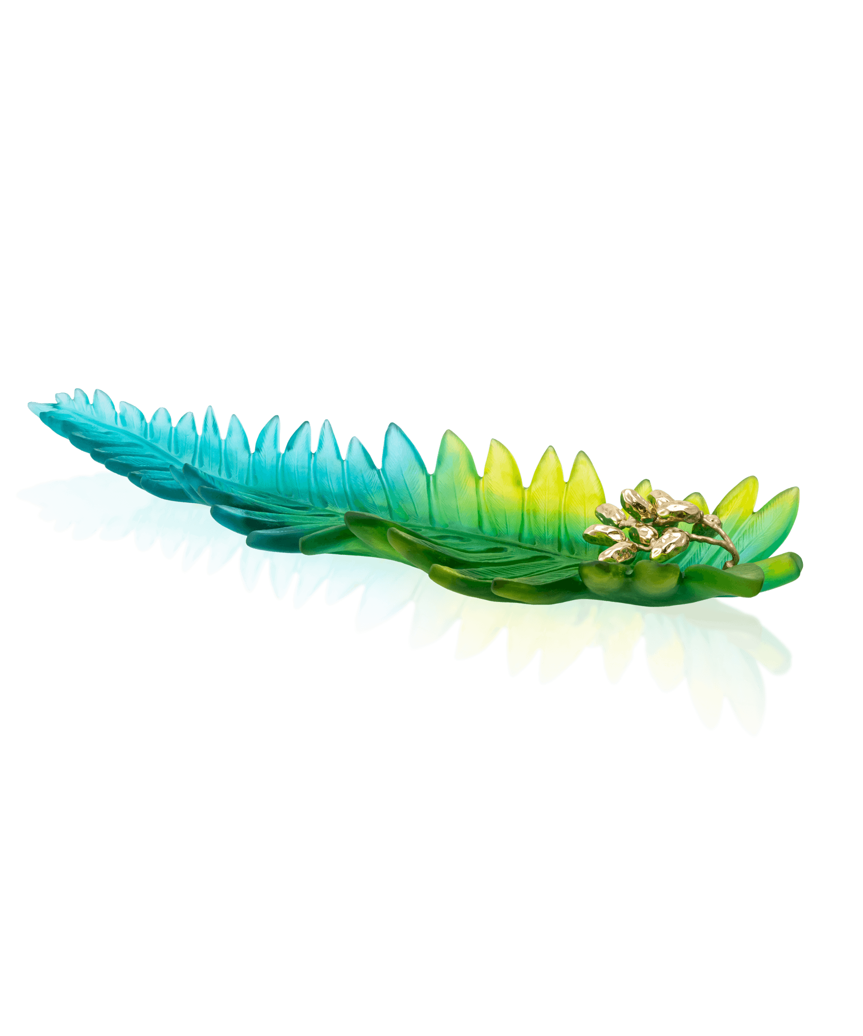 Daum Palm Beach Large Leaf Bowl By Emilio Robba 225ex