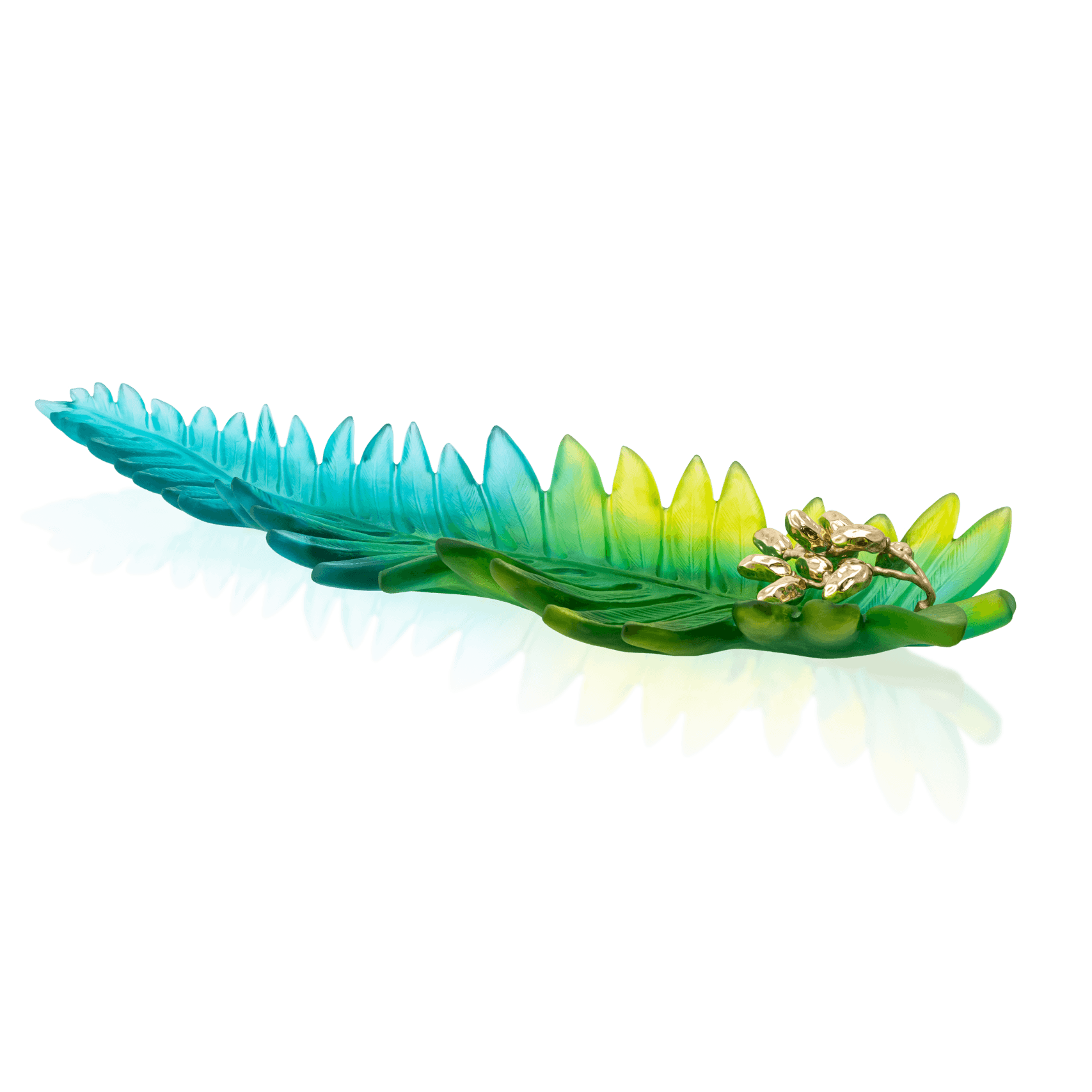 Daum Palm Beach Large Leaf Bowl By Emilio Robba 225ex