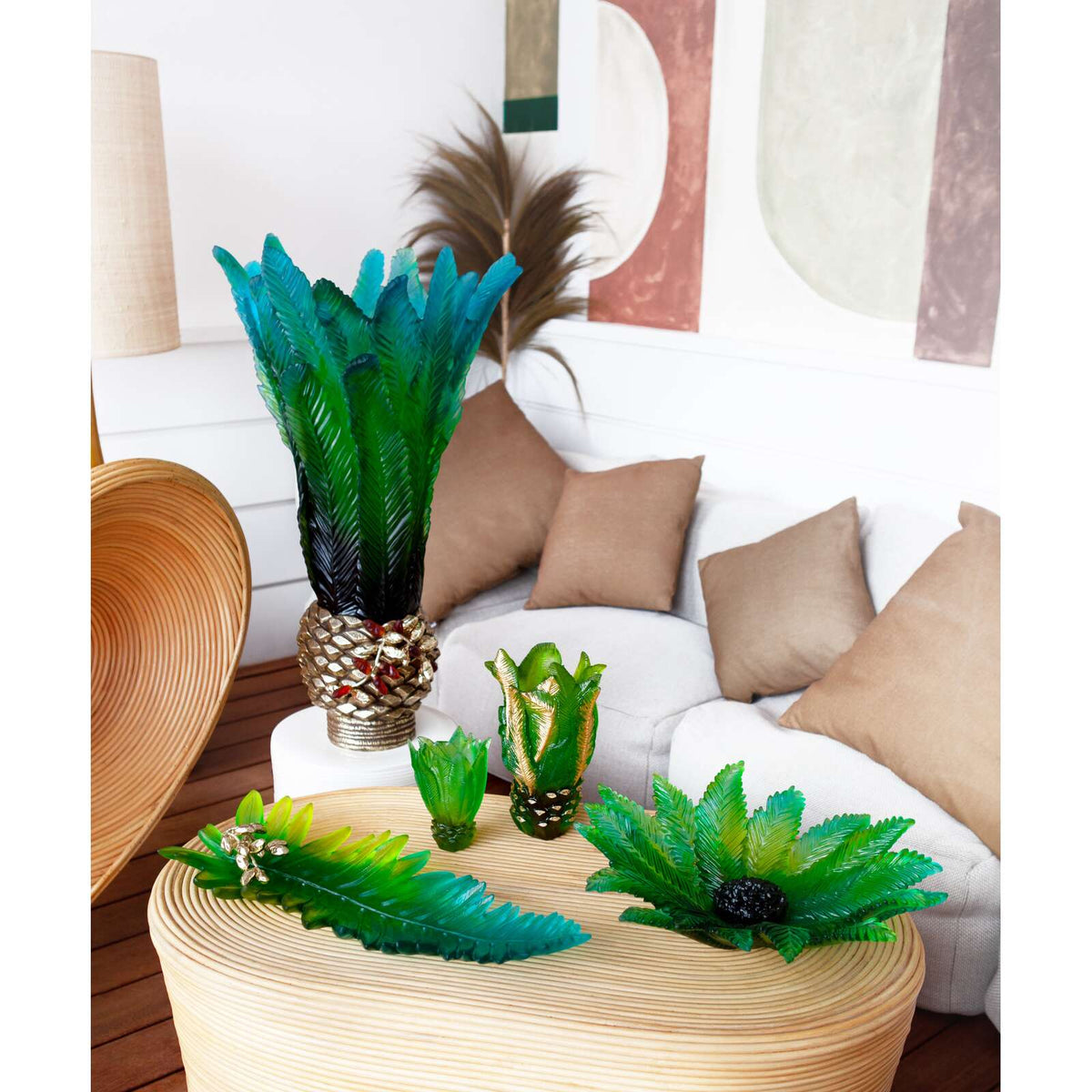 Daum Palm Beach Medium Vase By Emilio Robba 225ex, alternate view