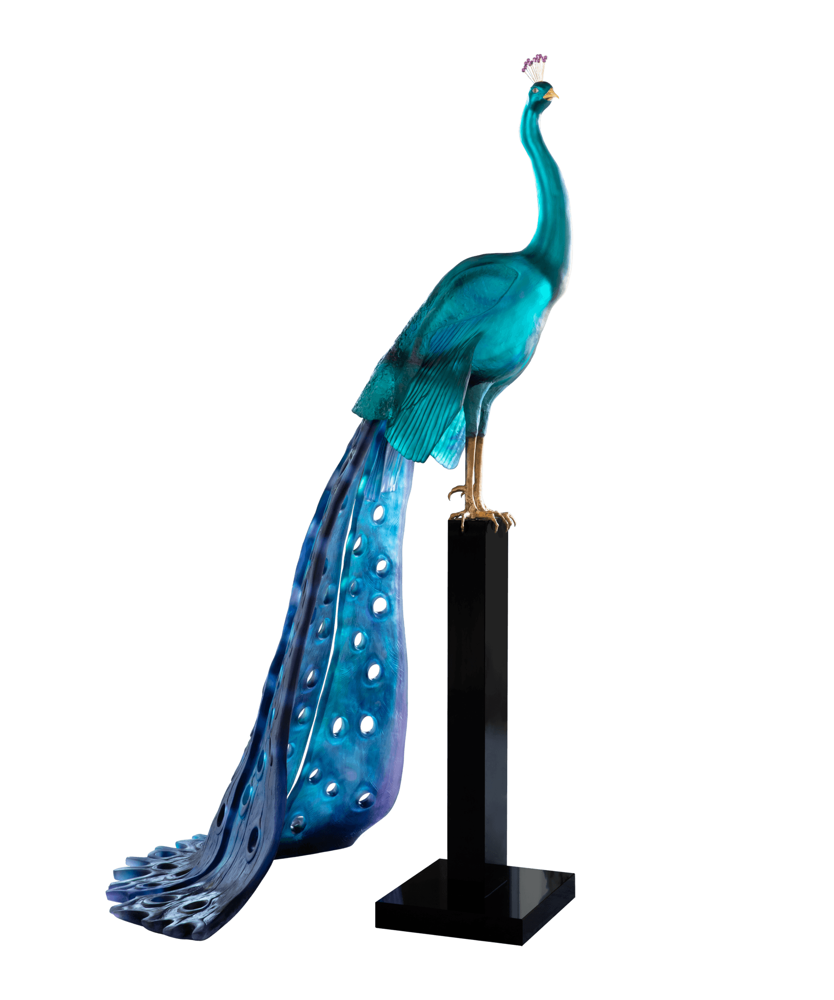 Daum Paon Tropical By Madeleine Van Der Knoop 8ex Sculpture