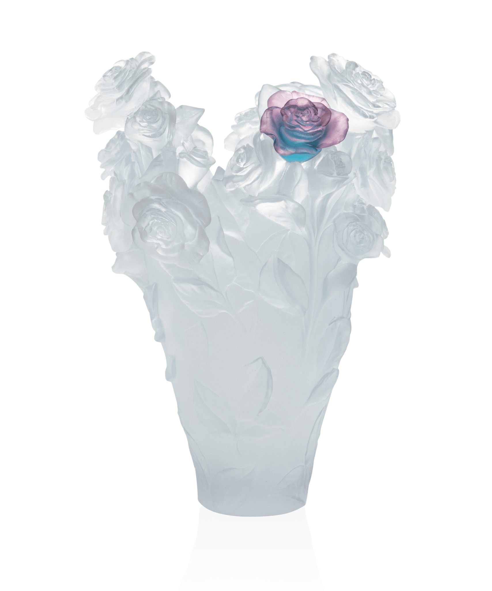 Daum Rose Passion Magnum Vase β White green and pink flower 50ex