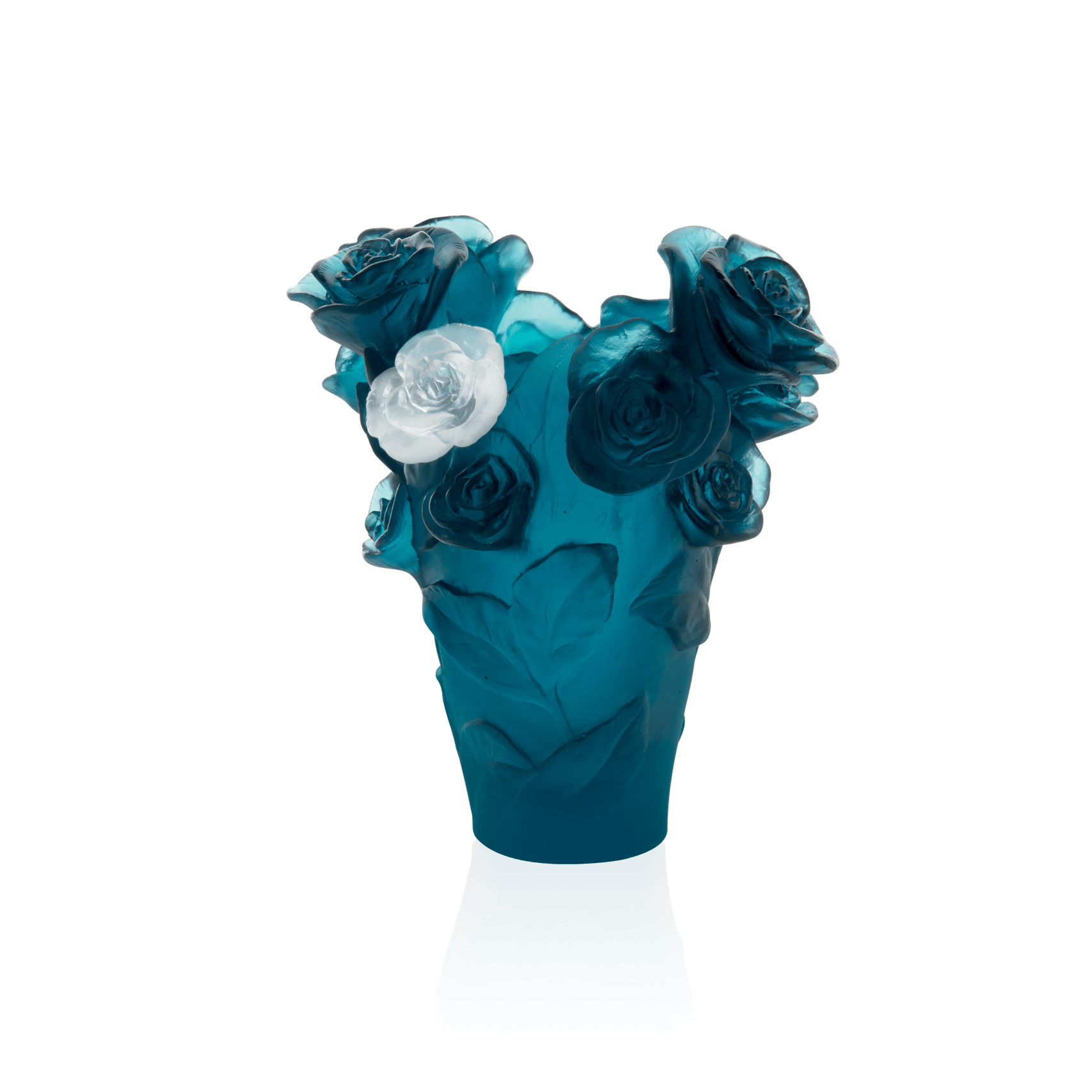 Daum Rose Passion Small Vase — Bleu white flower