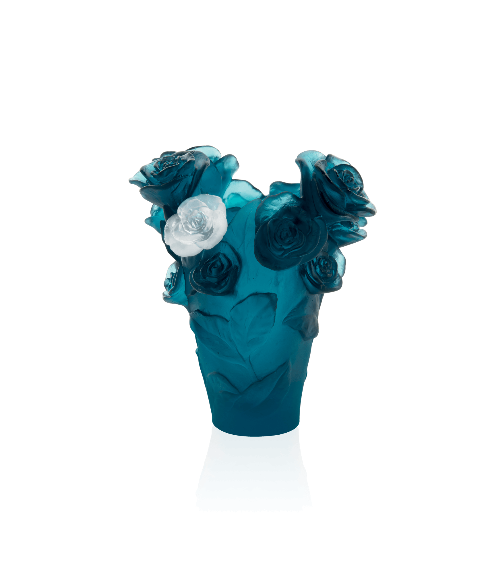 Daum Rose Passion Small Vase — Bleu white flower