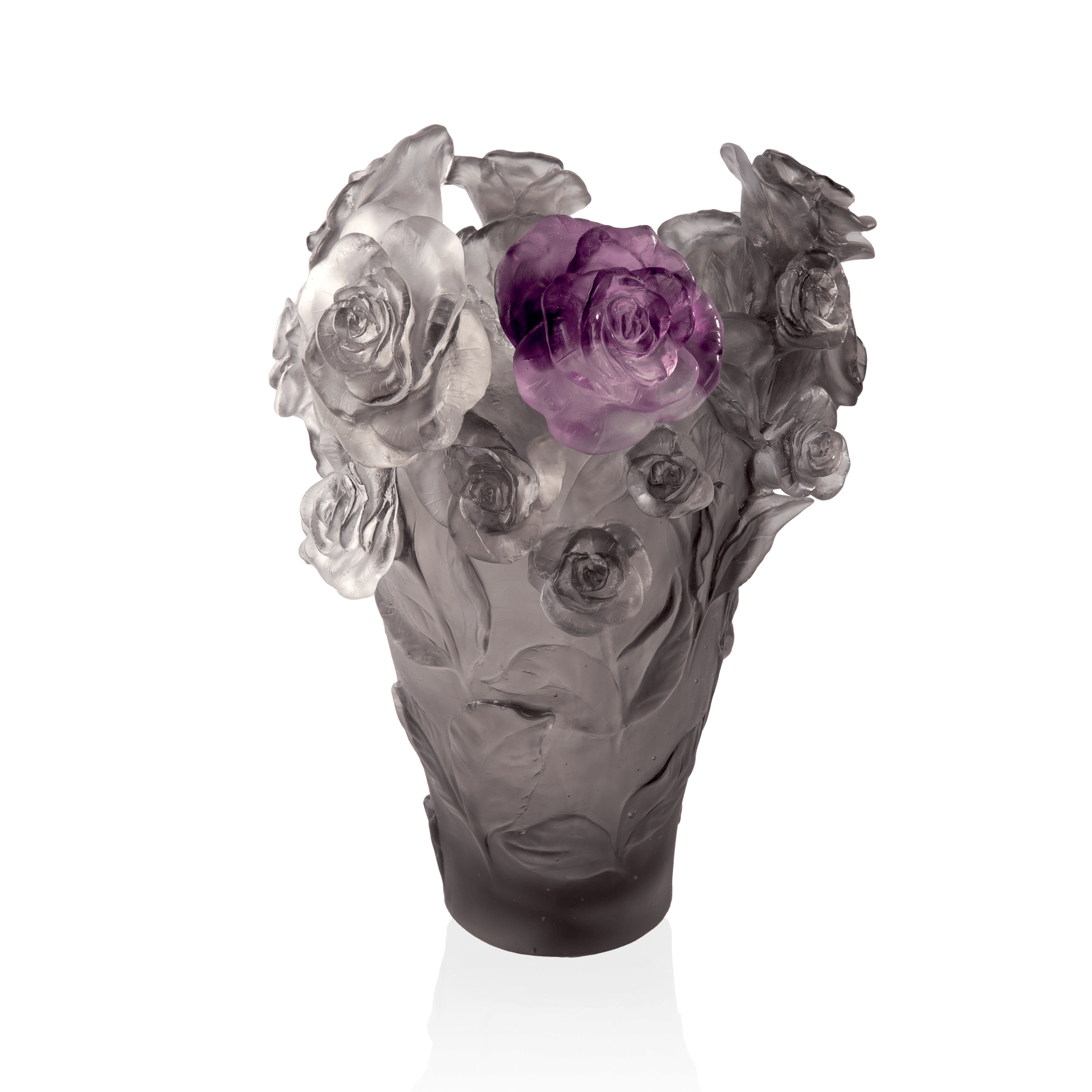 Daum Rose Passion Vase Flower — Grey purple 500ex