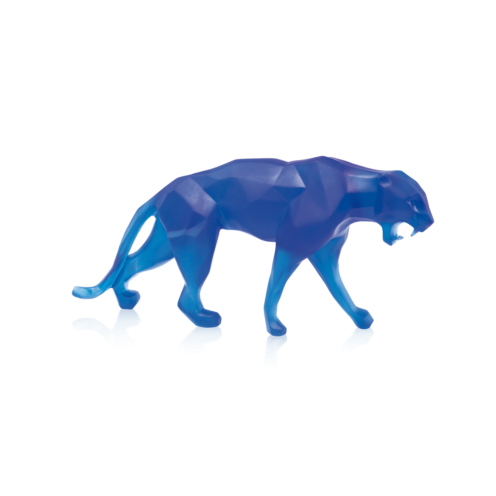Daum Small Wild Panther By Richard Orlinski 375ex Sculpture — Blue