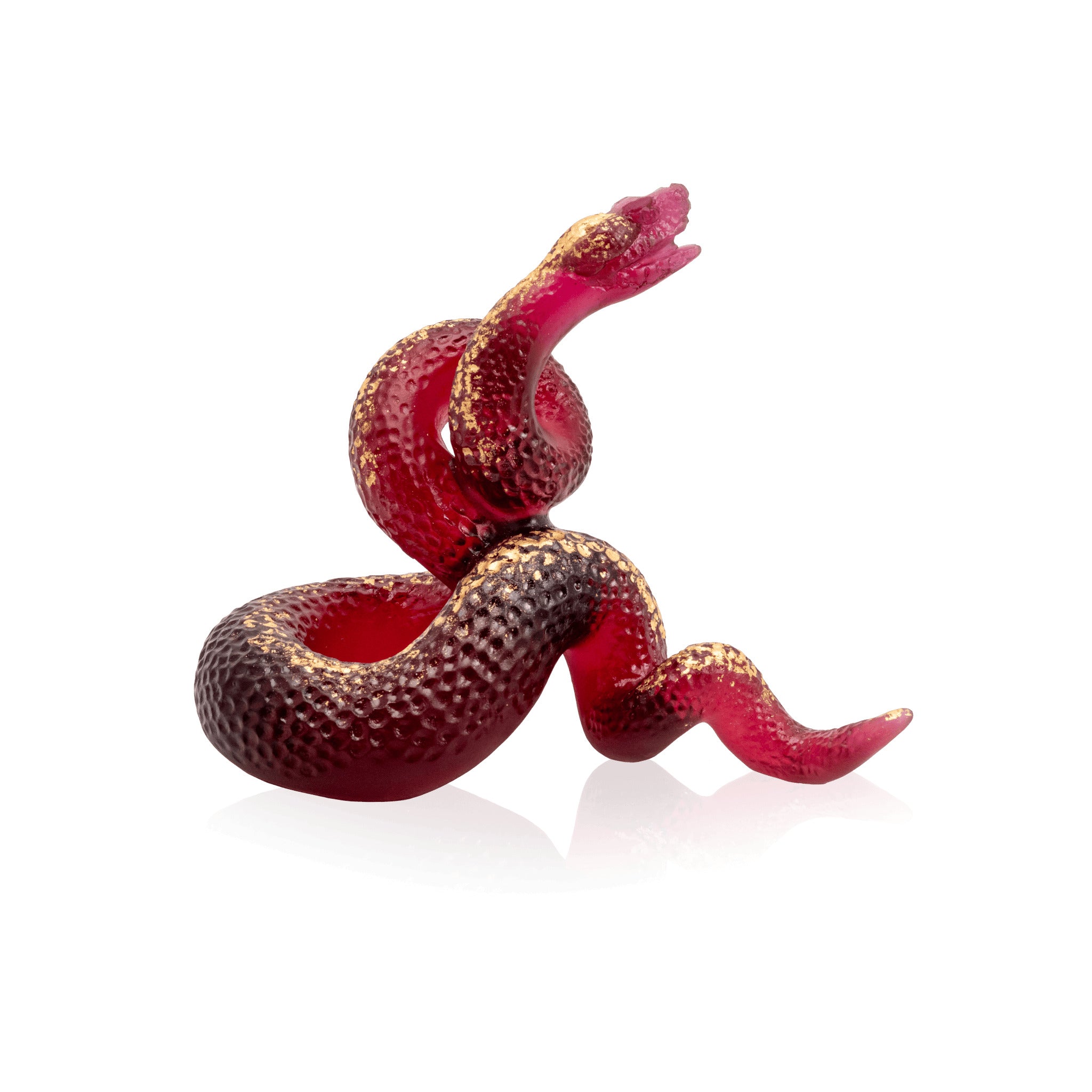 Daum Snake Sculpture — Red gold finish 88ex