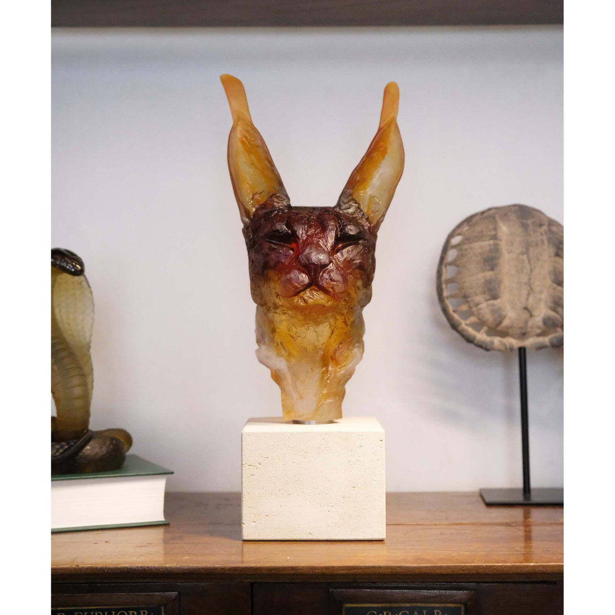 Daum Tête De Caracal By Isabelle Carabantes 75ex Sculpture, alternate view