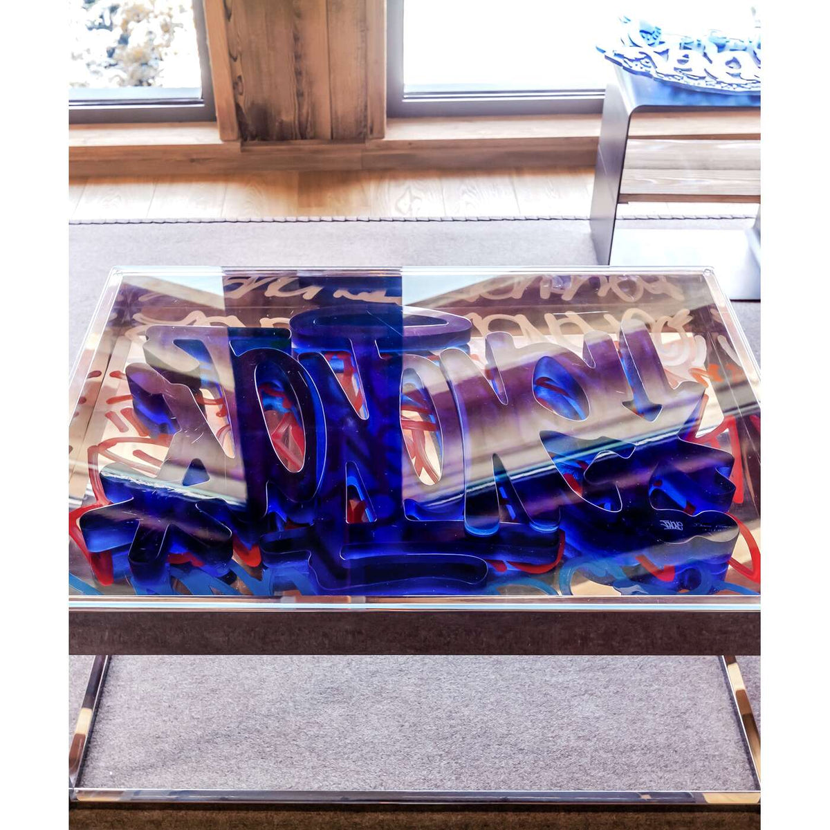 Daum Table For Two By JonOne 8ex Sculpture, lifestyle view