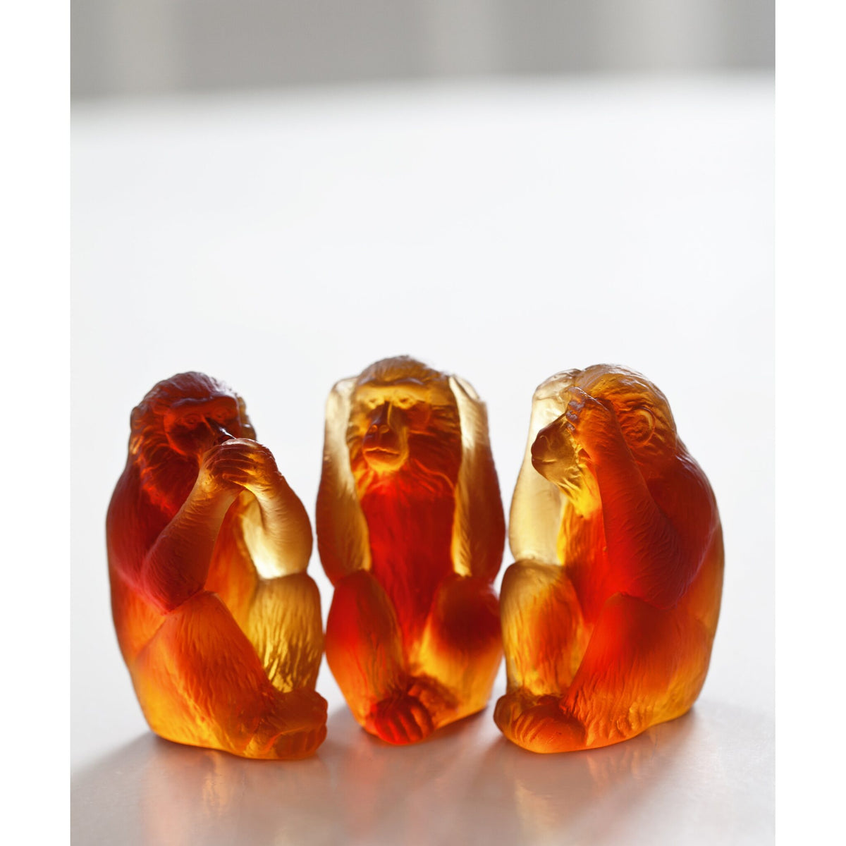 Daum The Three Wise Monkeys Sculpture, alternate view