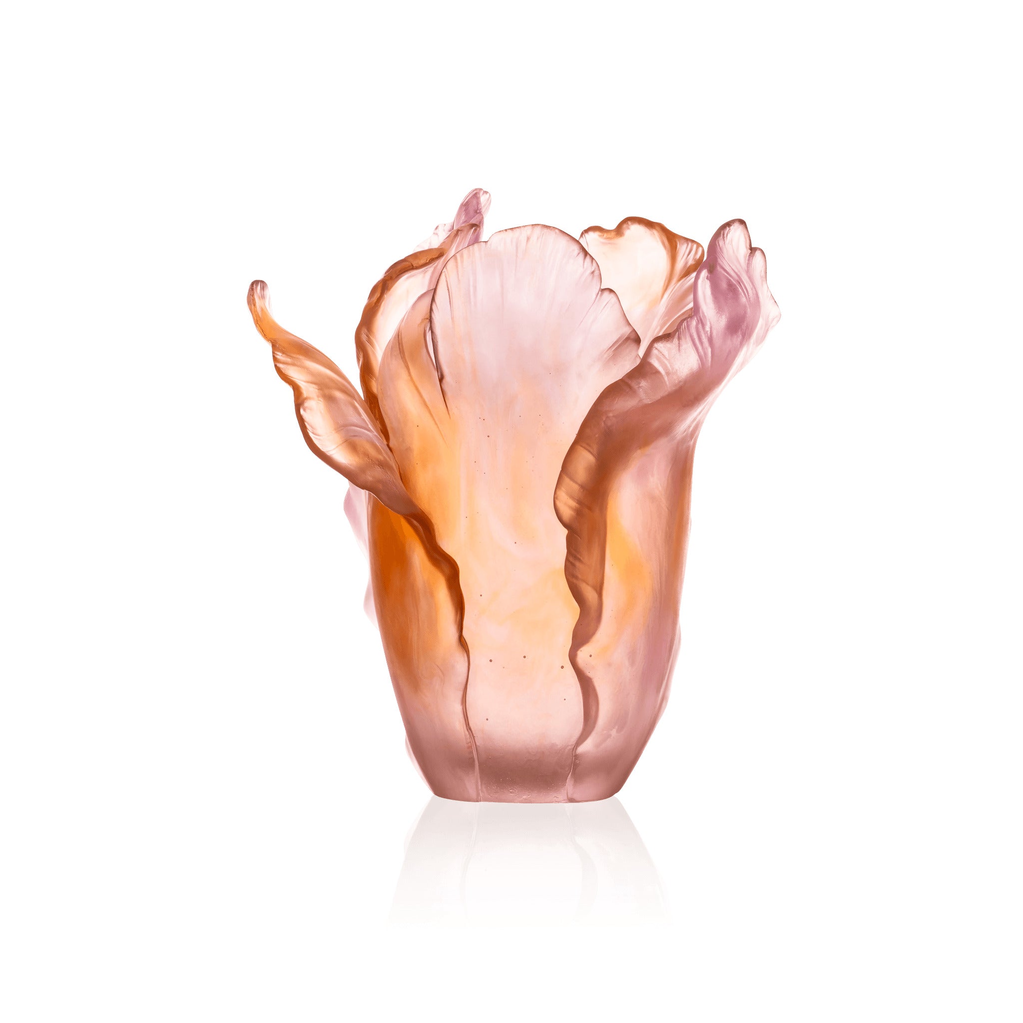 Daum Tulipe Large Vase — Amber Pink 99ex