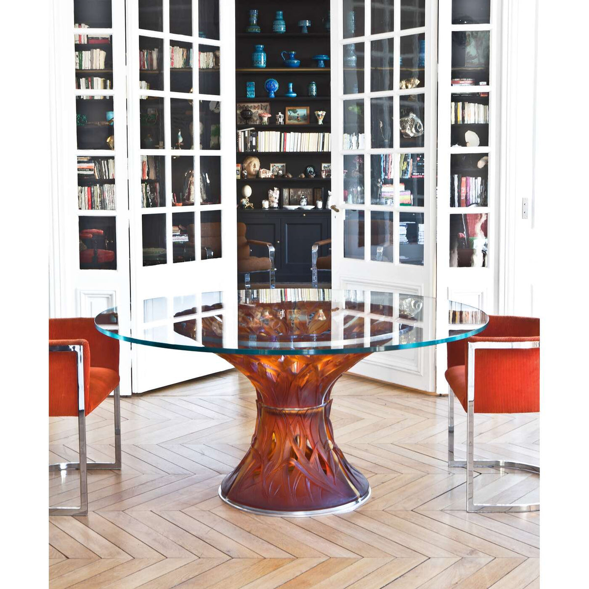 Daum Végétale 6 Piece Table Sculpture – Amber, lifestyle view
