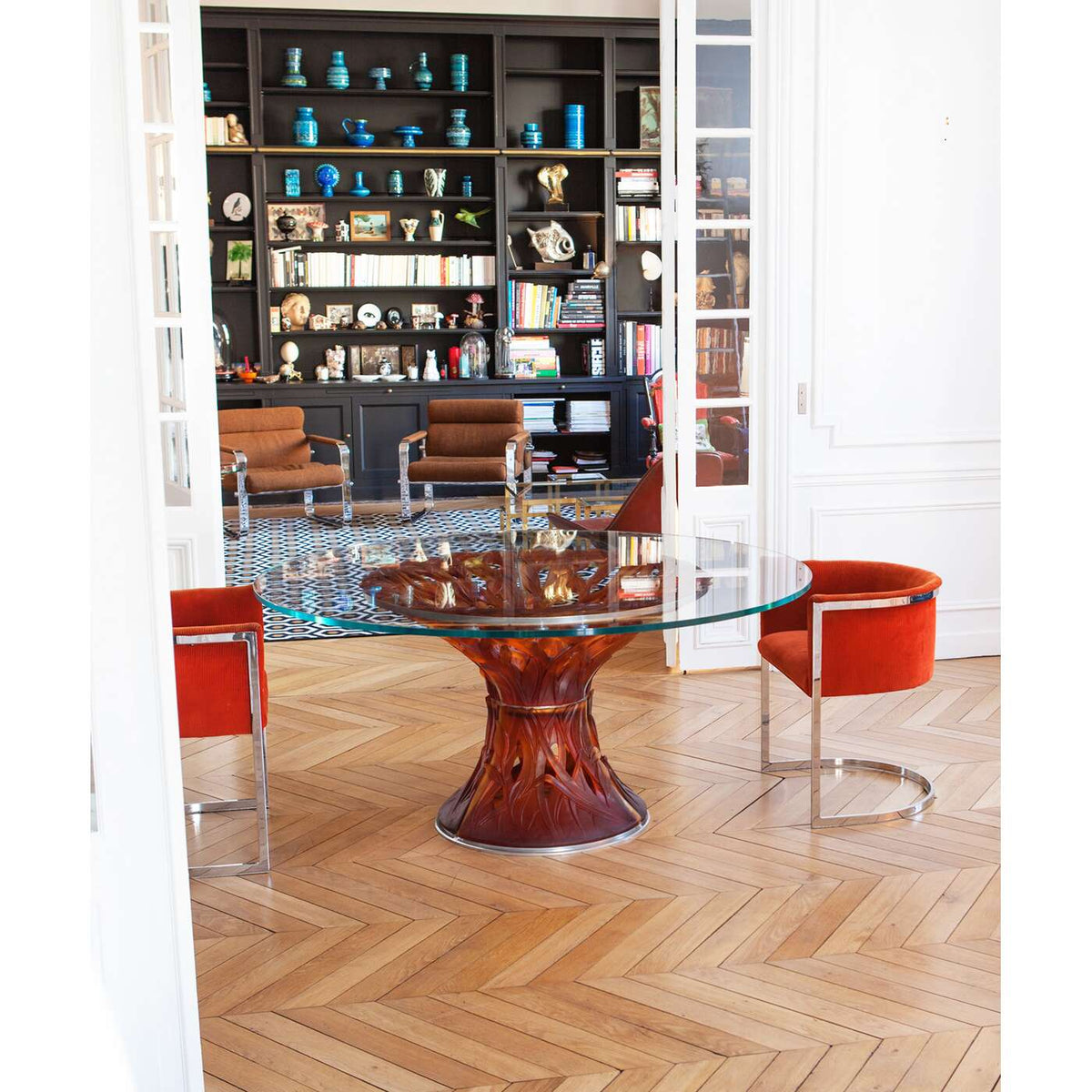 Daum Végétale 6 Piece Table Sculpture – Amber, lifestyle view