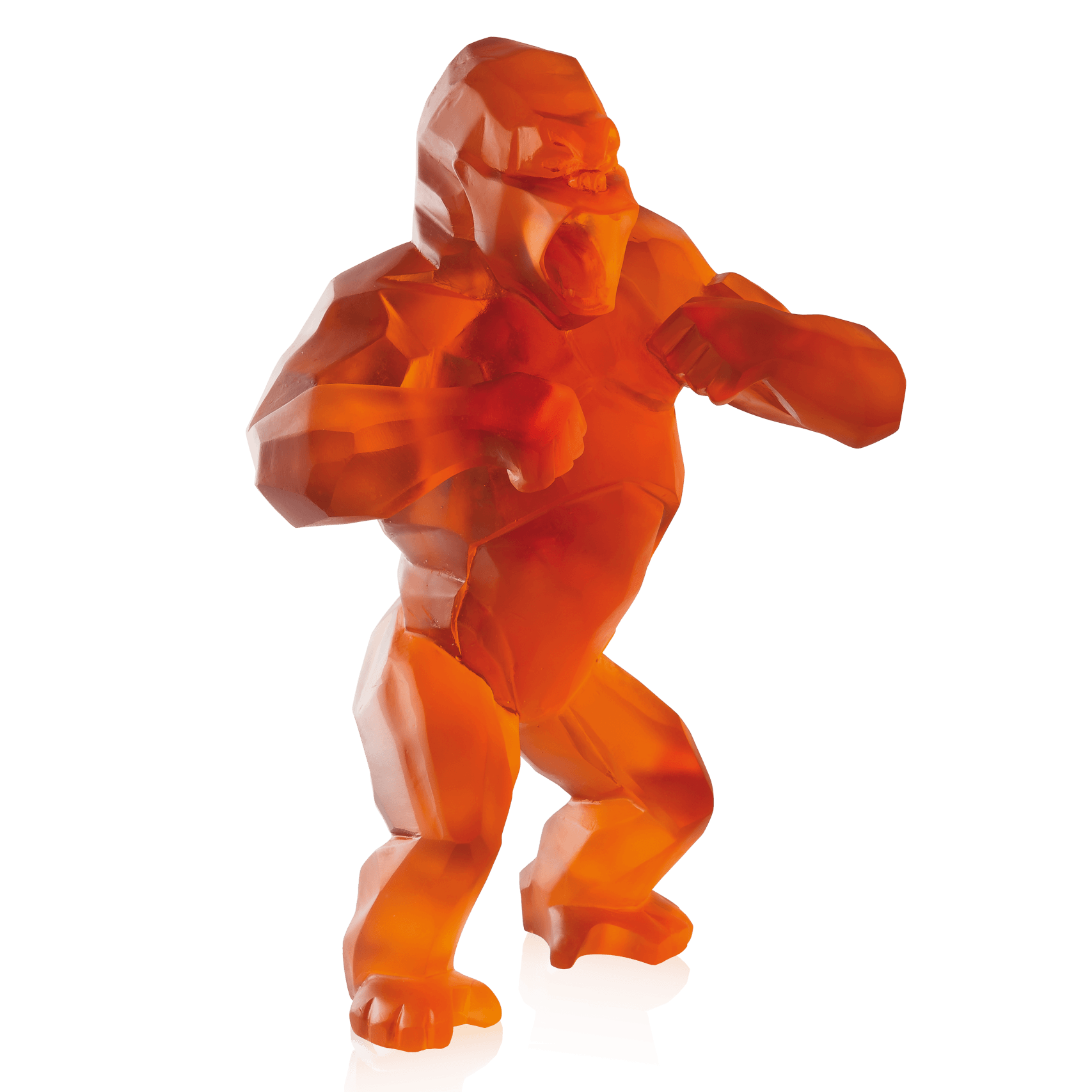 Daum Wild Kong By Richard Orlinski 99ex Sculpture — Orange