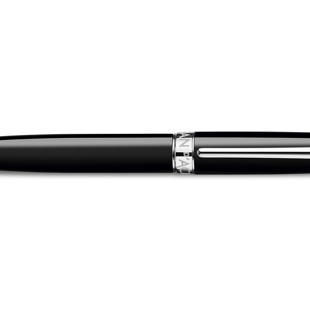 Caran d'Ache Léman Ebony Black Ballpoint Pen, Silver-Plated, Rhodium-Coated - view 2