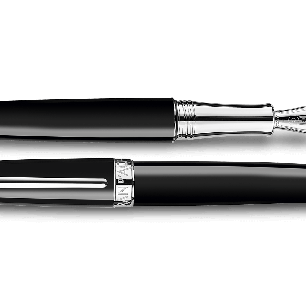 Caran d'Ache Léman Ebony Black Fountain Pen, Silver-Plated, Rhodium-Coated - view 2