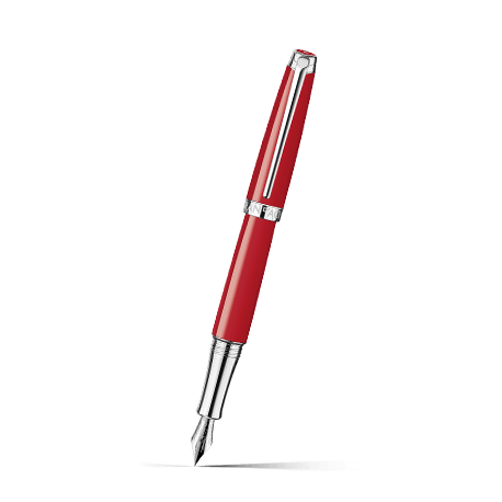 Caran d'Ache Léman Scarlet Red Fountain Pen on a white background