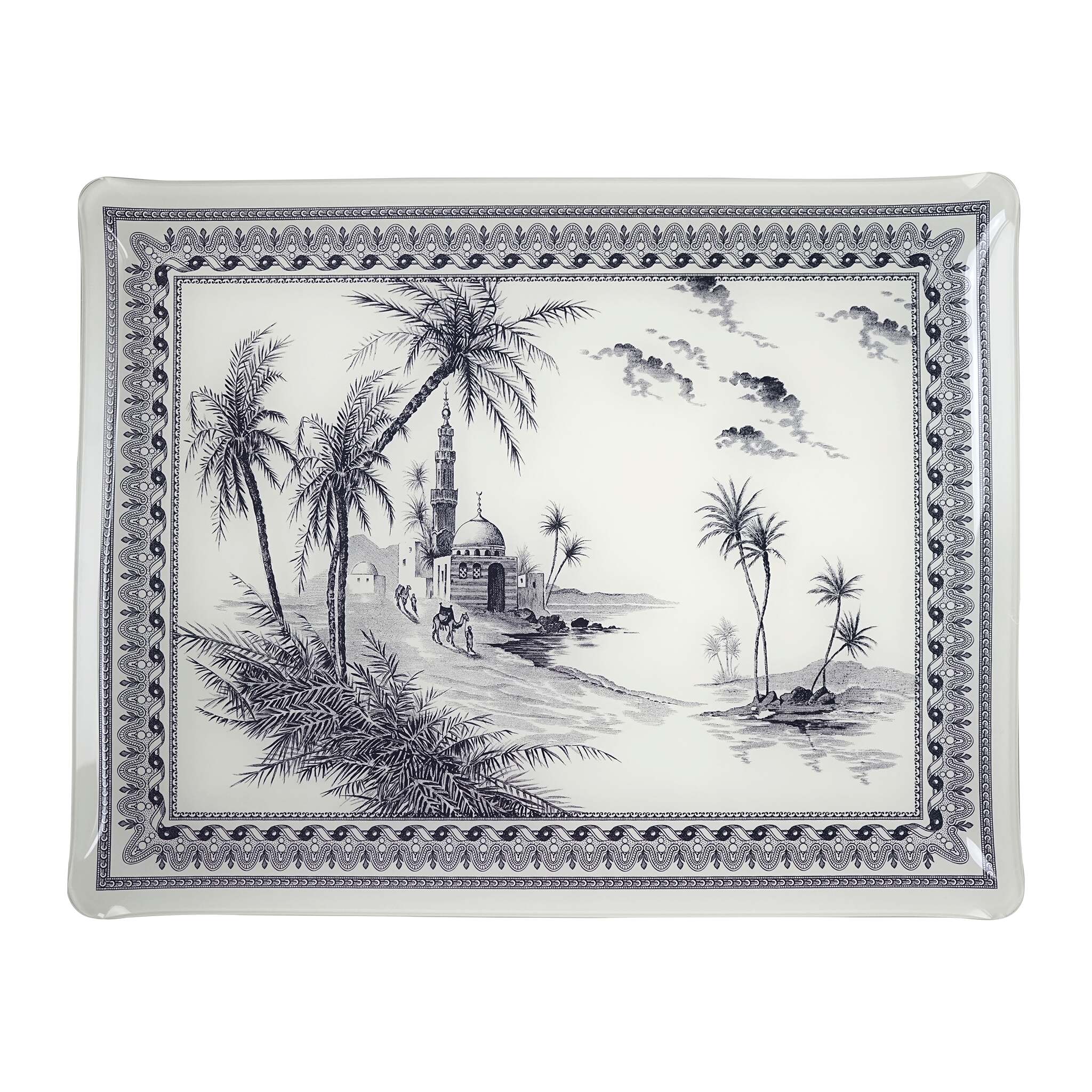 Gien Acrylic Serving Tray, Large - Les Dépareillées Blue