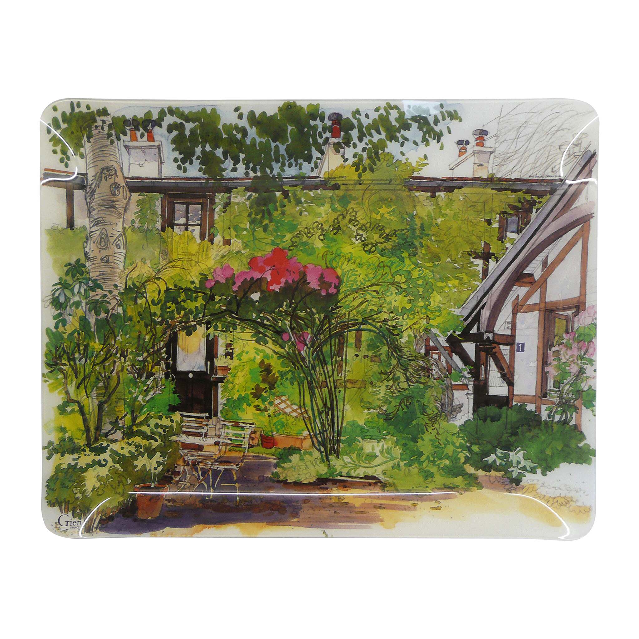 Gien Acrylic Serving Tray, Large - Paris Giverny