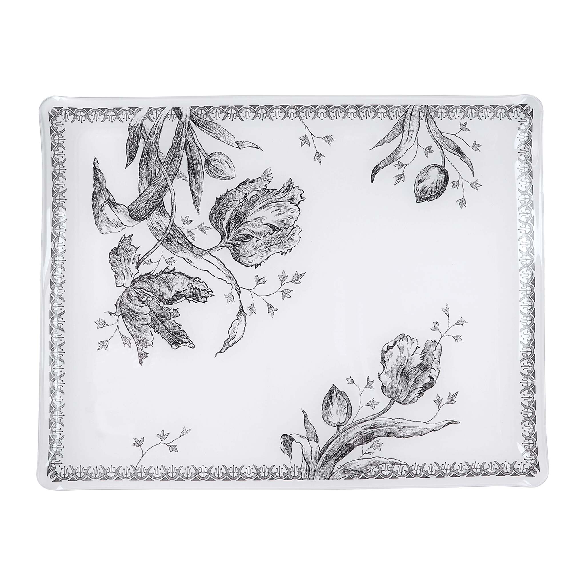 Gien Acrylic Serving Tray, Large - Tulipes