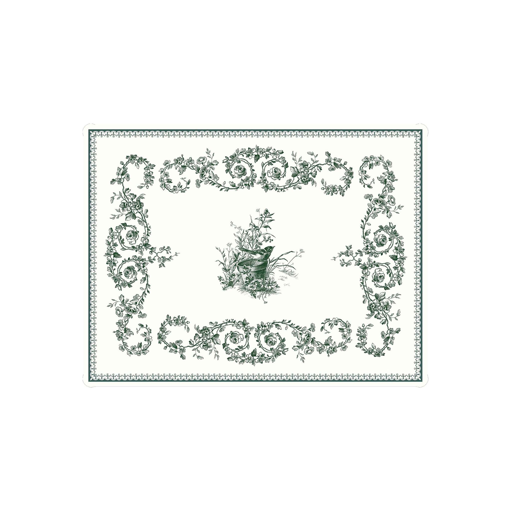 Gien Acrylic Serving Tray, Small - Les Dépareillées Green