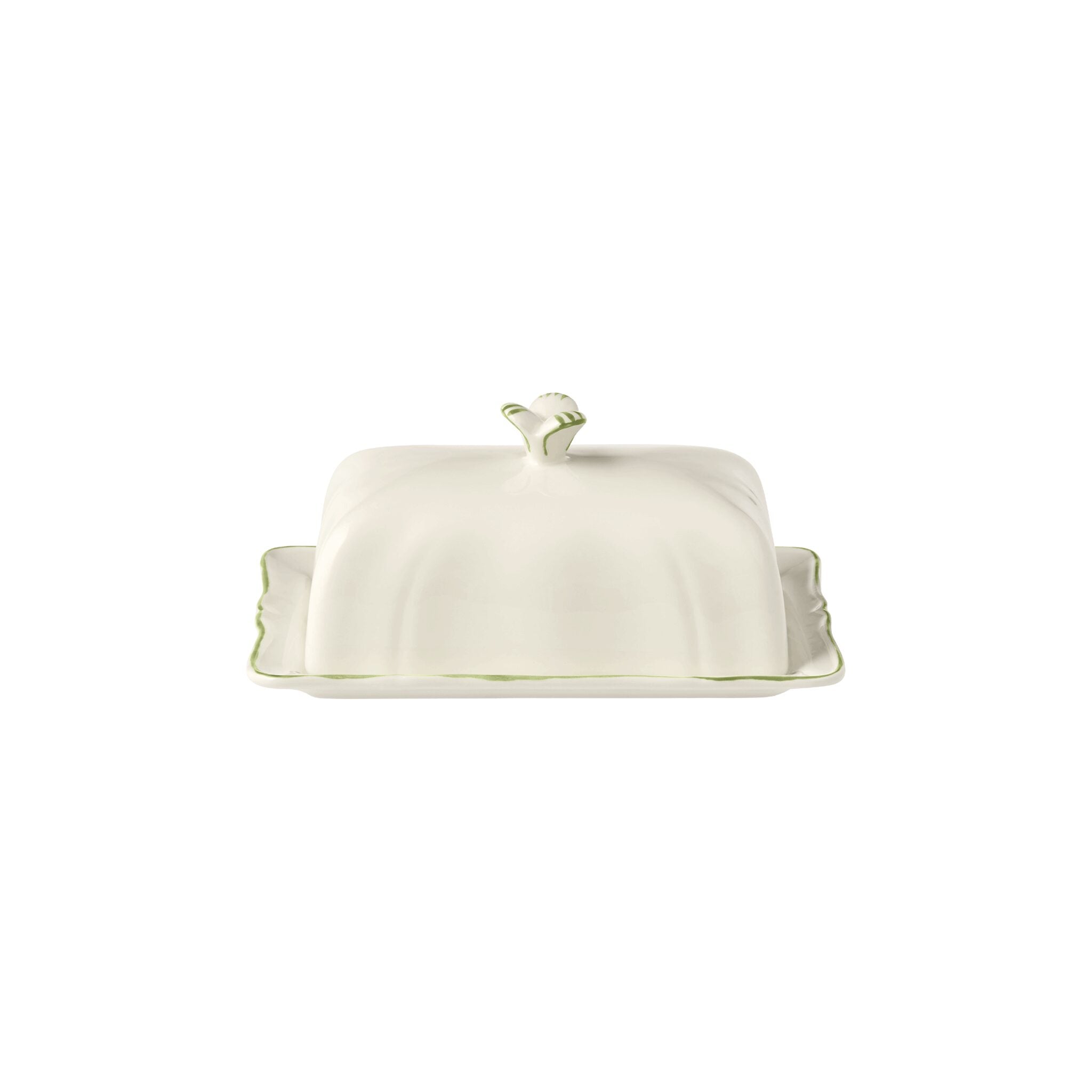 Gien Butter Dish - Filet Green