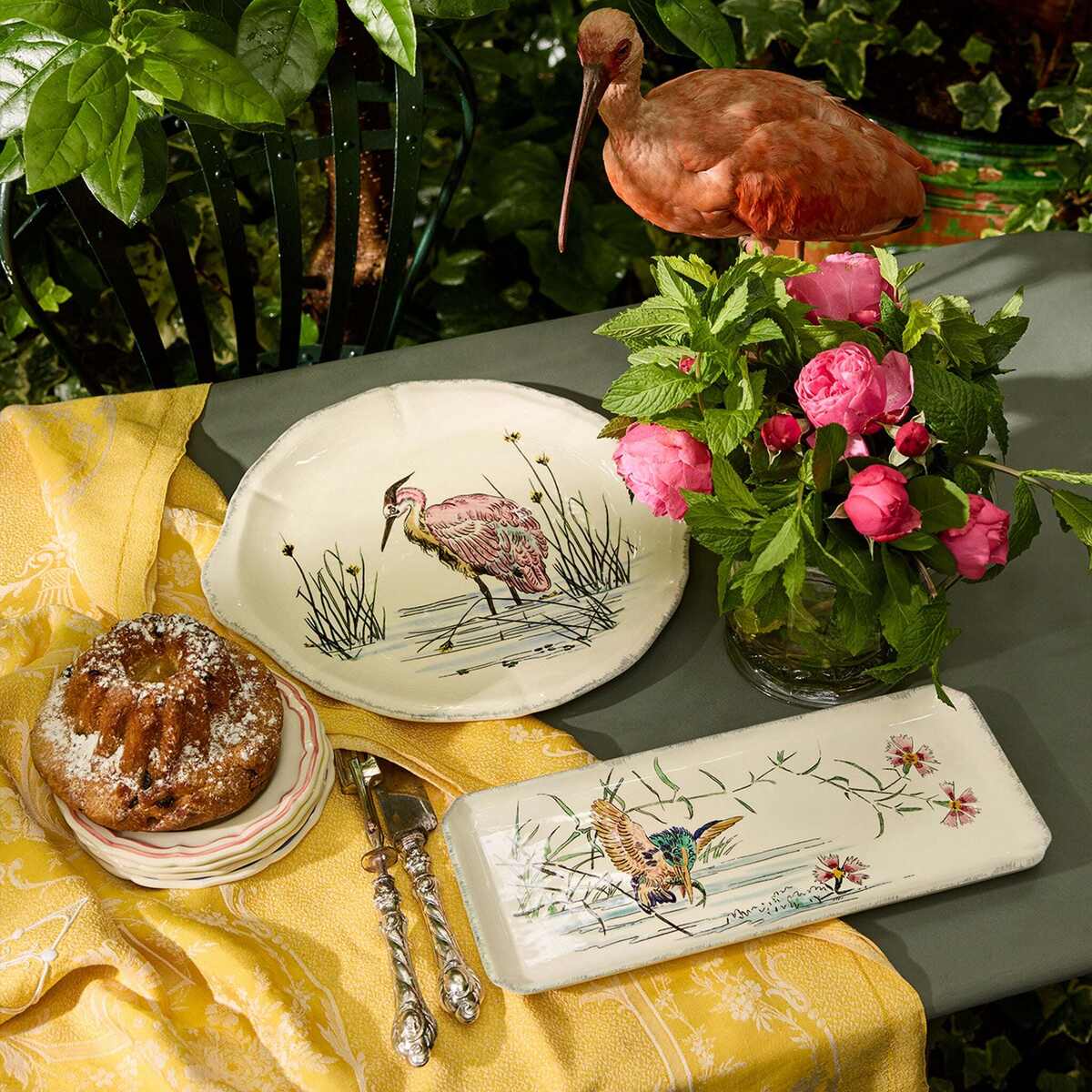 Gien Cake Platter - Grands Oiseaux, view 2