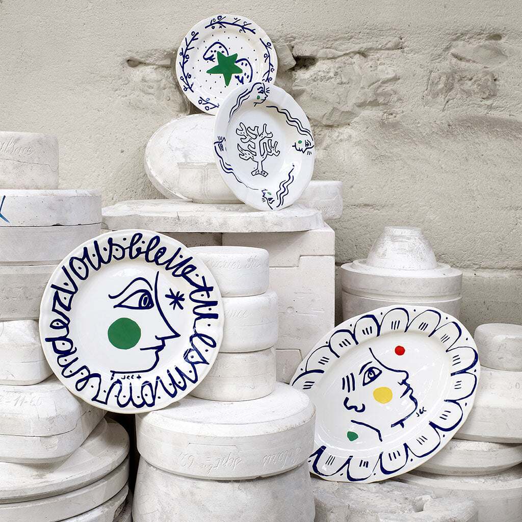 Gien Cake Platter - L'Archipel Sentimental, alternate view