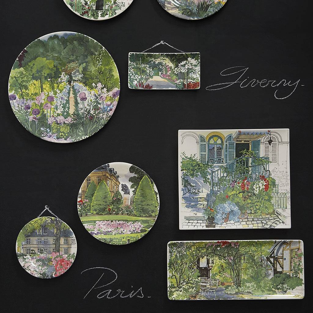 Gien Cake Platter - Paris Giverny, alternate view