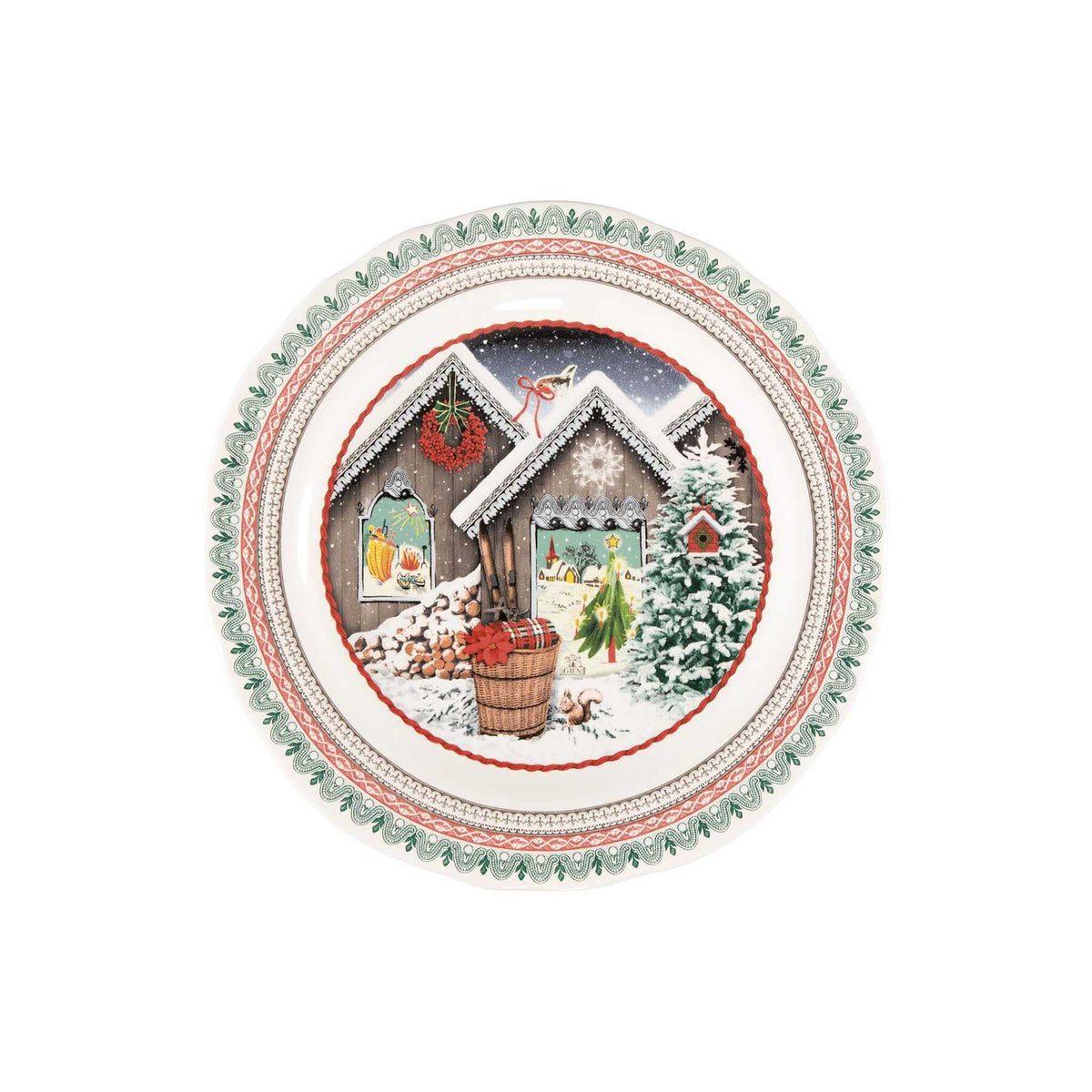 Gien Christmas Dessert Plate Chalet 2026 - Chalet & Féérie 2026