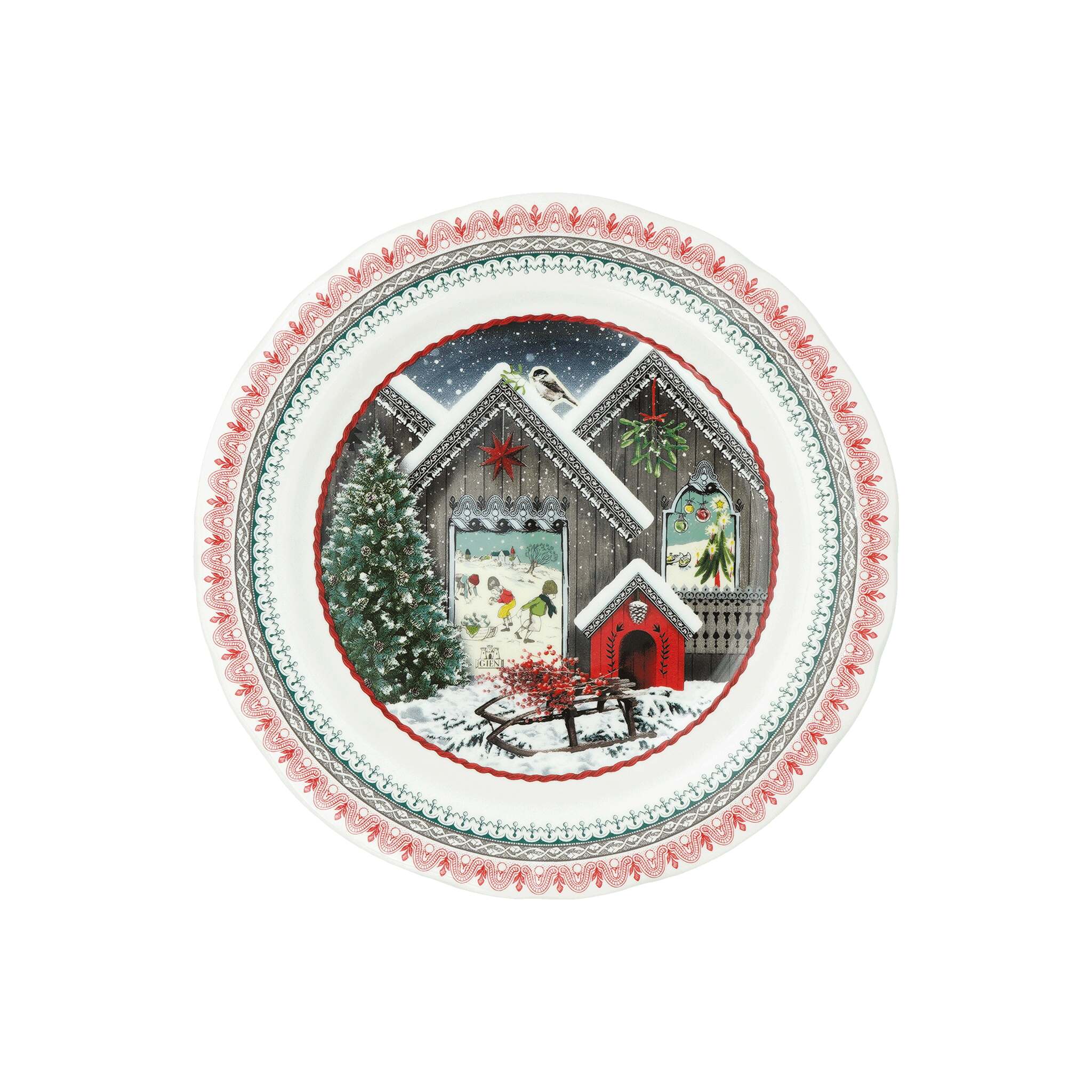 Gien Dessert Plate - Chalet Christmas 2025