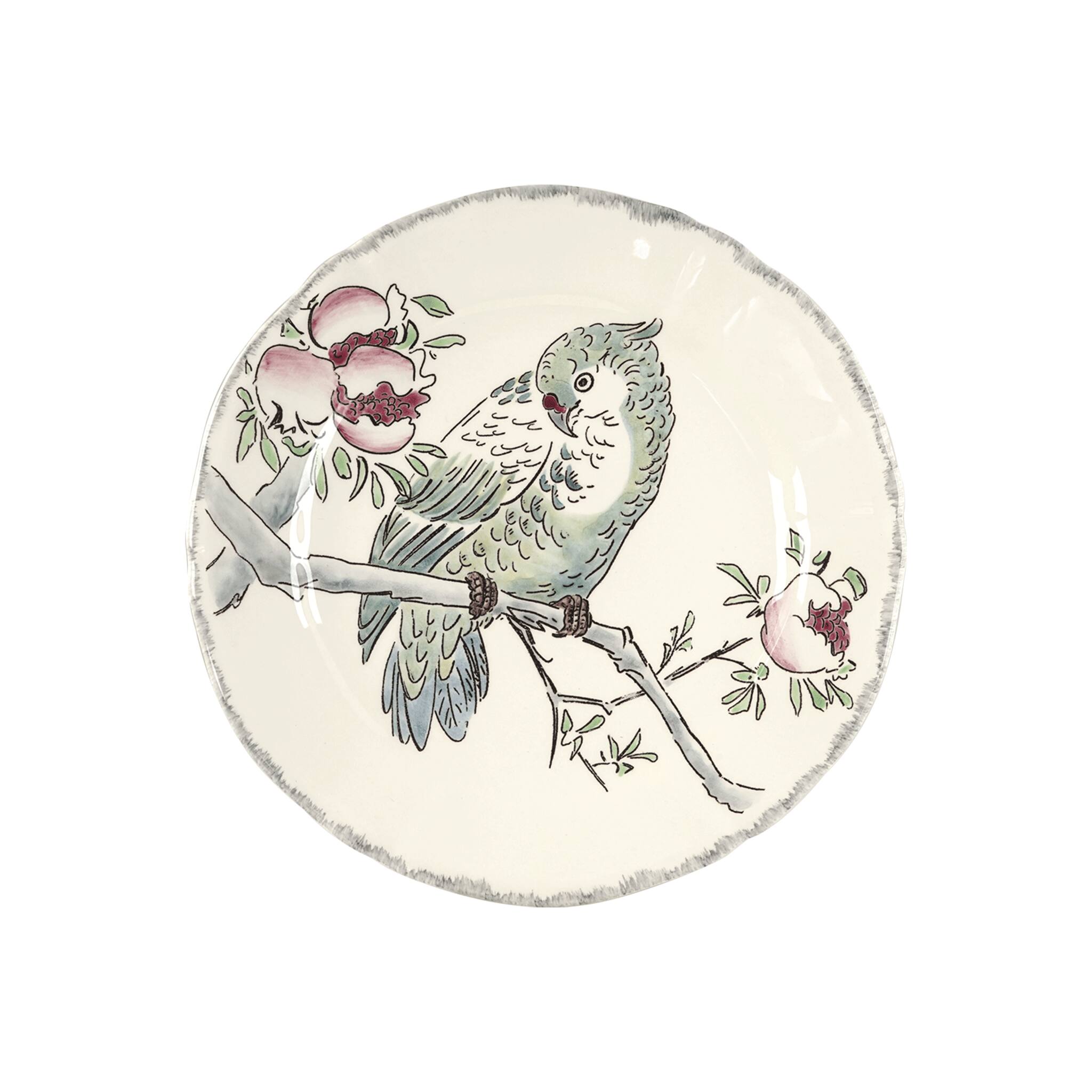 Gien Dessert Plate Cockatoo - Grands Oiseaux
