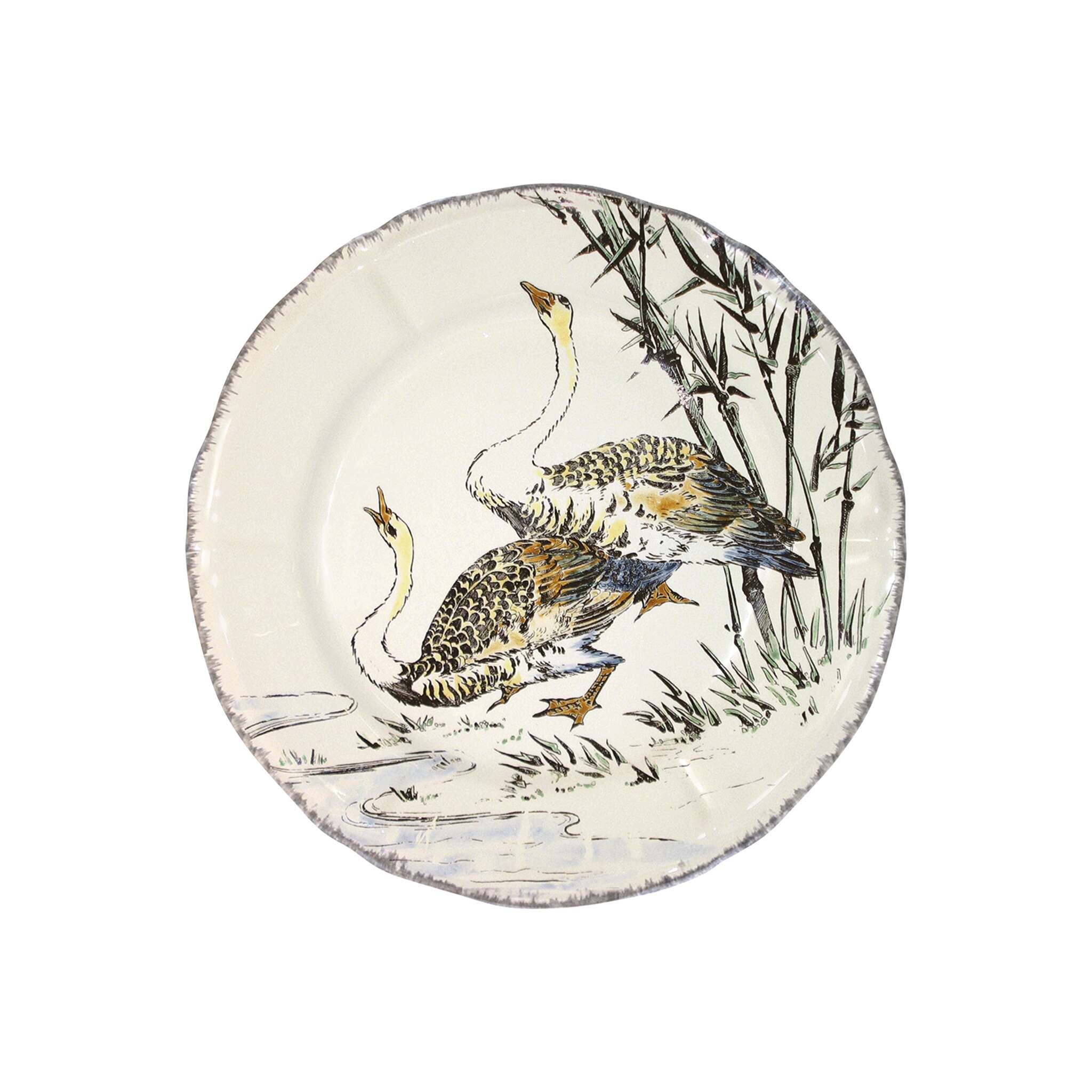 Gien Dessert Plate Greylag Geese - Grands Oiseaux