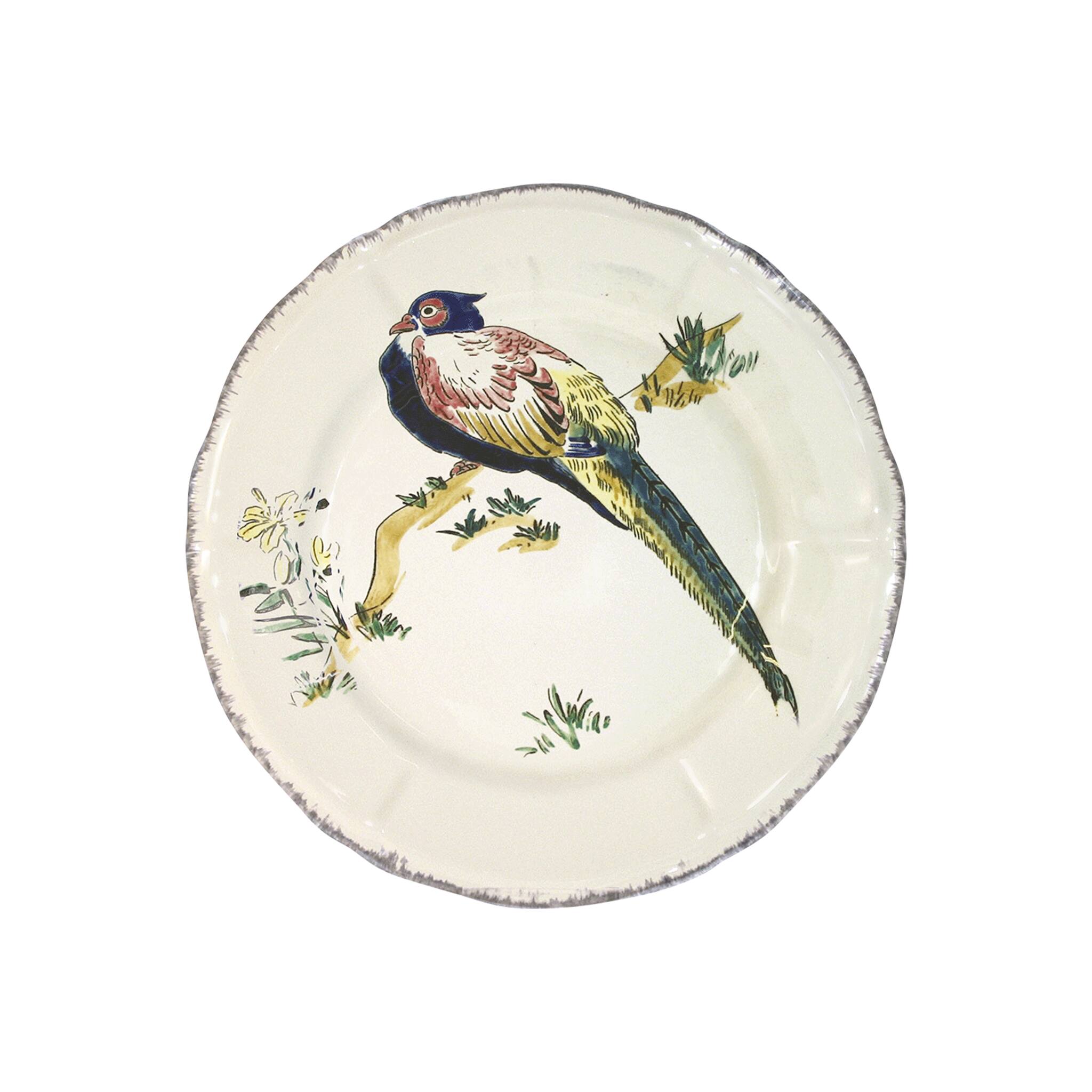 Gien Dessert Plate Lady Amherst Pheasant - Grands Oiseaux