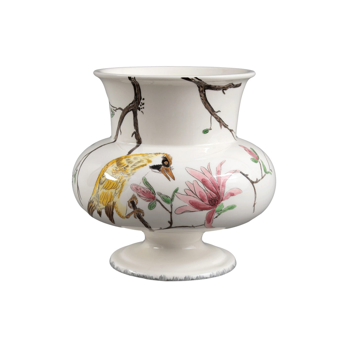 Gien Faenza Vase, Small - Grands Oiseaux