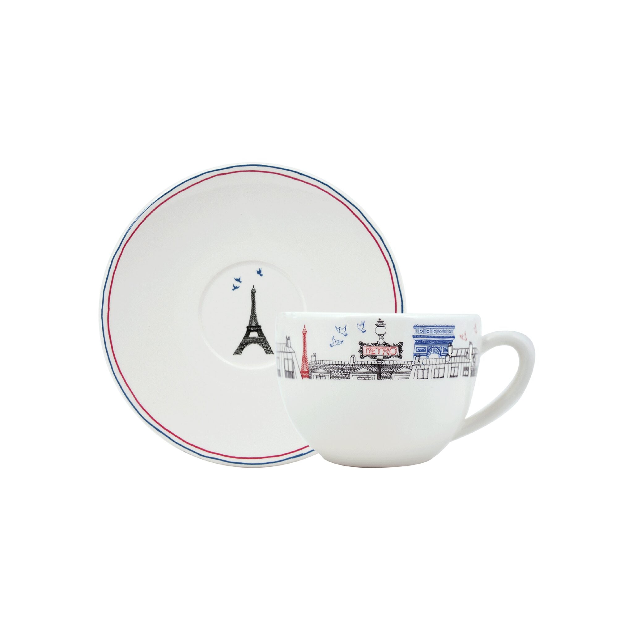 Gien Jumbo Cup & Saucer - Ça C'est Paris ! Cup & Saucer Set