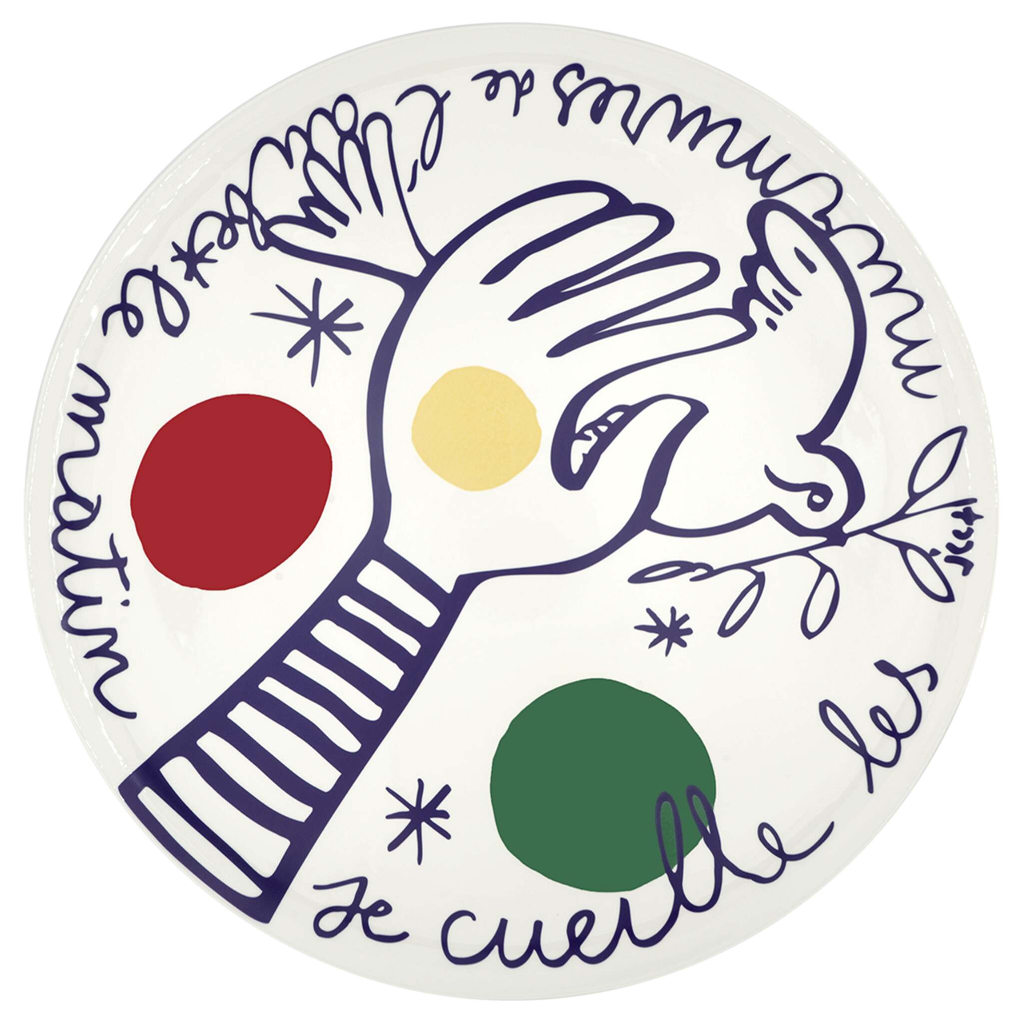Gien Large Wall Platter Les Murmures De L'Aube - L'Archipel Sentimental