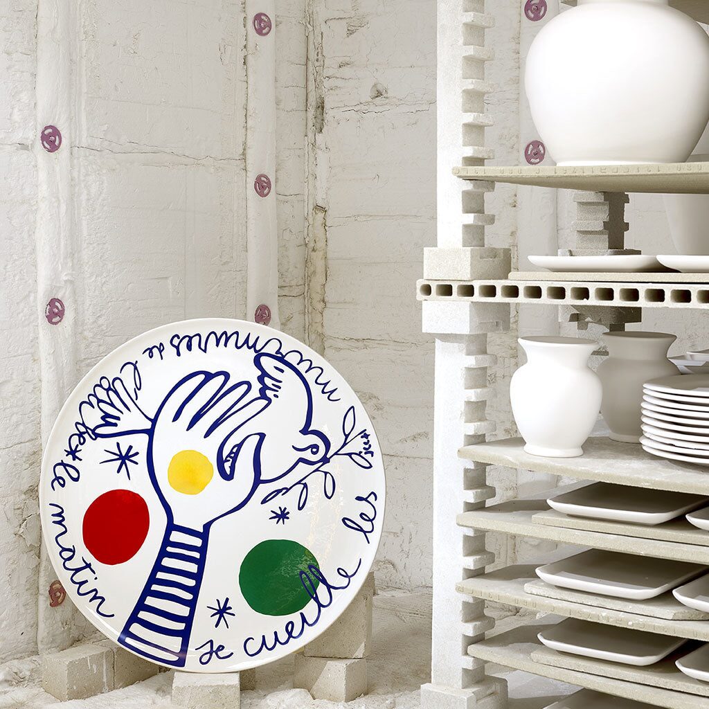 Gien Large Wall Platter Les Murmures De L'Aube - L'Archipel Sentimental, alternate view