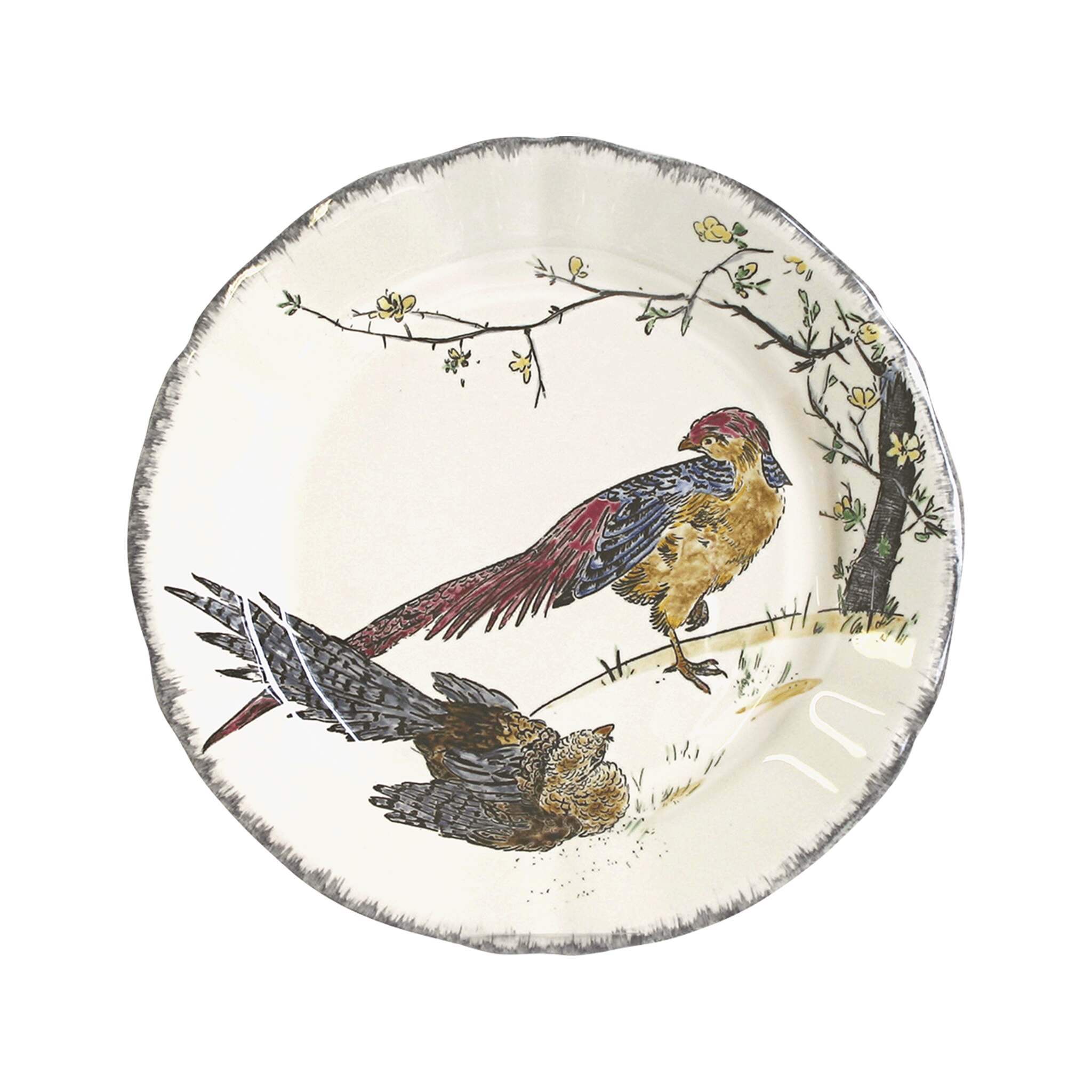 Gien Luncheon Plate Pheasant - Grands Oiseaux