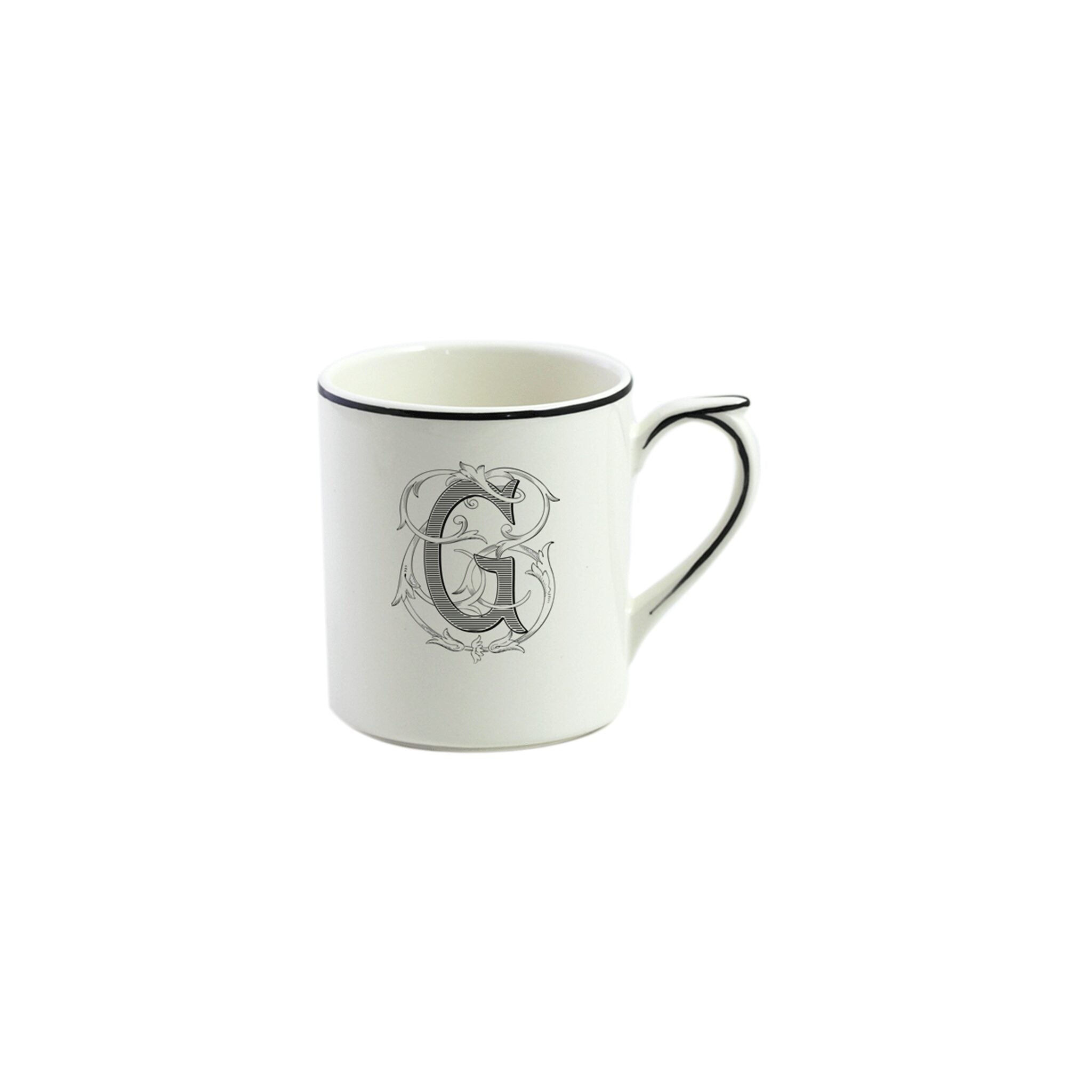 Gien Mug G - Filet Midnight Monogram